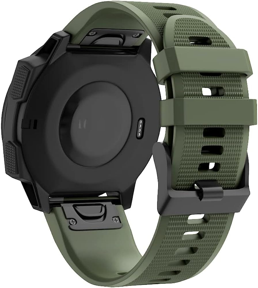 SCHIK Hot 26 22 20Mm Silicone Easy Fit Wrist Band for Garmin Fenix 5X 5 5S plus 3 3HR 6 6S 6X Pro Watch Quick Release Watchband Straps  SCHIK Army Green 26mm Fenix 6X Pro 