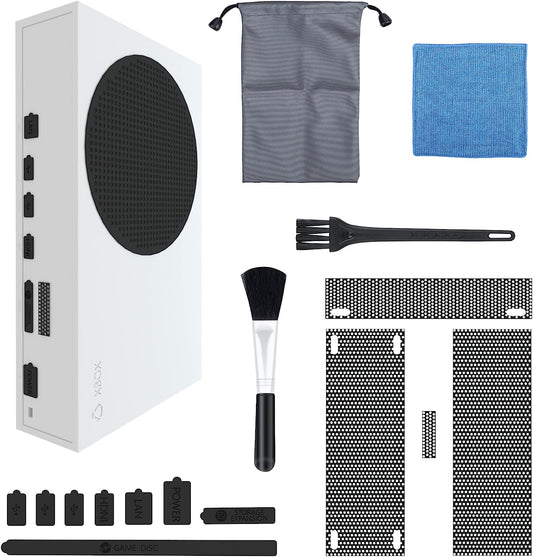 RHOTALL Dust Filter Cover Set for Xbox Series S, Silicone Dust Plugs for Host Ports, Dust Proof Accessories for Xbox S with Filter Cover, Dust Plug, 2 Brushes, Rag and Accessories Storage Bag  RHOTALL   
