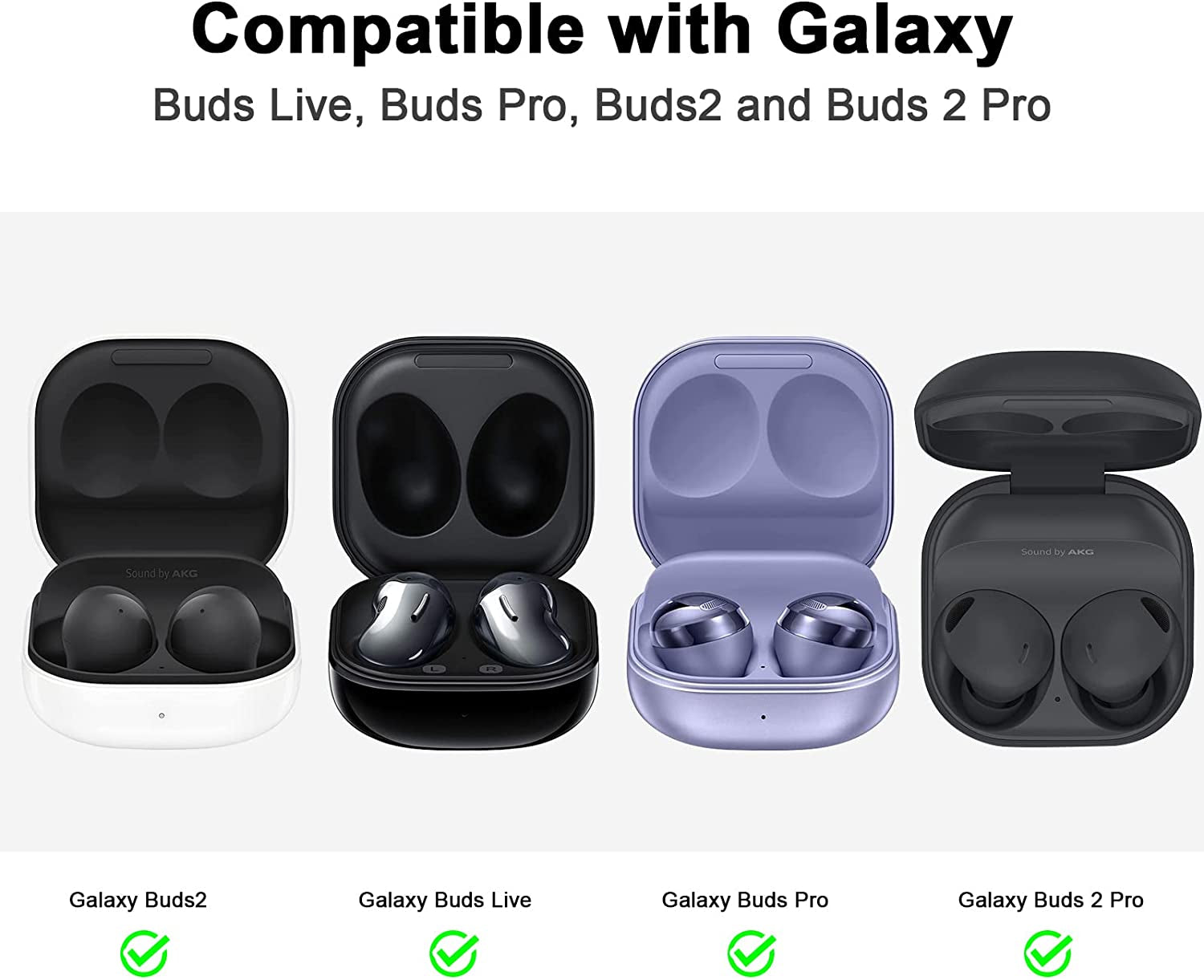 AIRSPO Silicone Case Compatible with Samsung Galaxy Buds 2 Pro/Galaxy Buds 2/ Galaxy Buds Pro/Galaxy Buds Live Case （Grey）  AIRSPO   