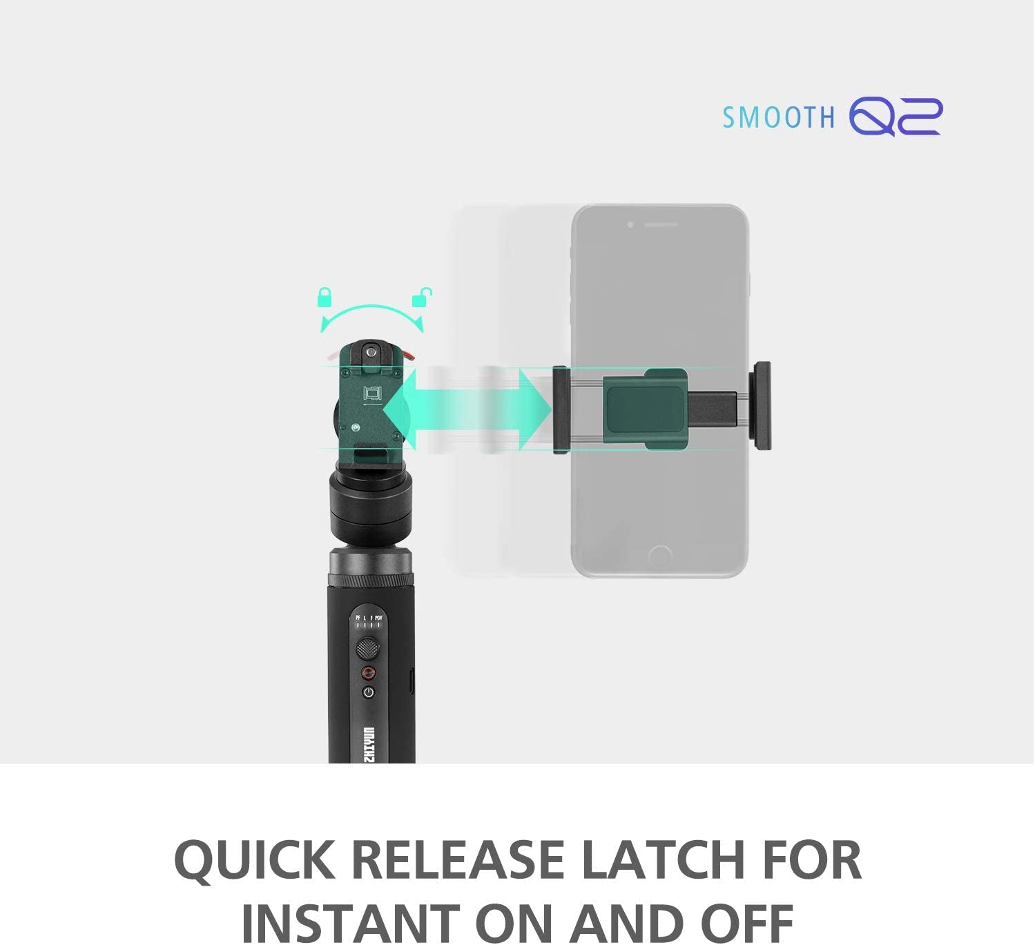 Zhiyun Smooth Q2 [Official], 3-Axis Handheld Smartphone Gimbal Stabilizer for Iphone, Samsung, Android, Ios, with Time-Lapse Vertigo Shot Object Tracking  zhi yun   