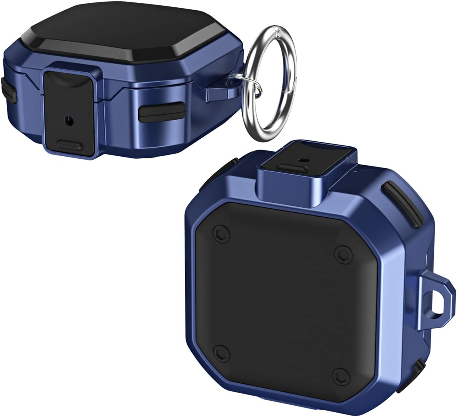 SKPY Cases for Samsung Galaxy Buds2 Pro/Buds 2/Buds Pro/Buds Live with Lock, Cool PC Armor Series Shockproof Cover with Keychain for Boys Teens  SKPY Blue  