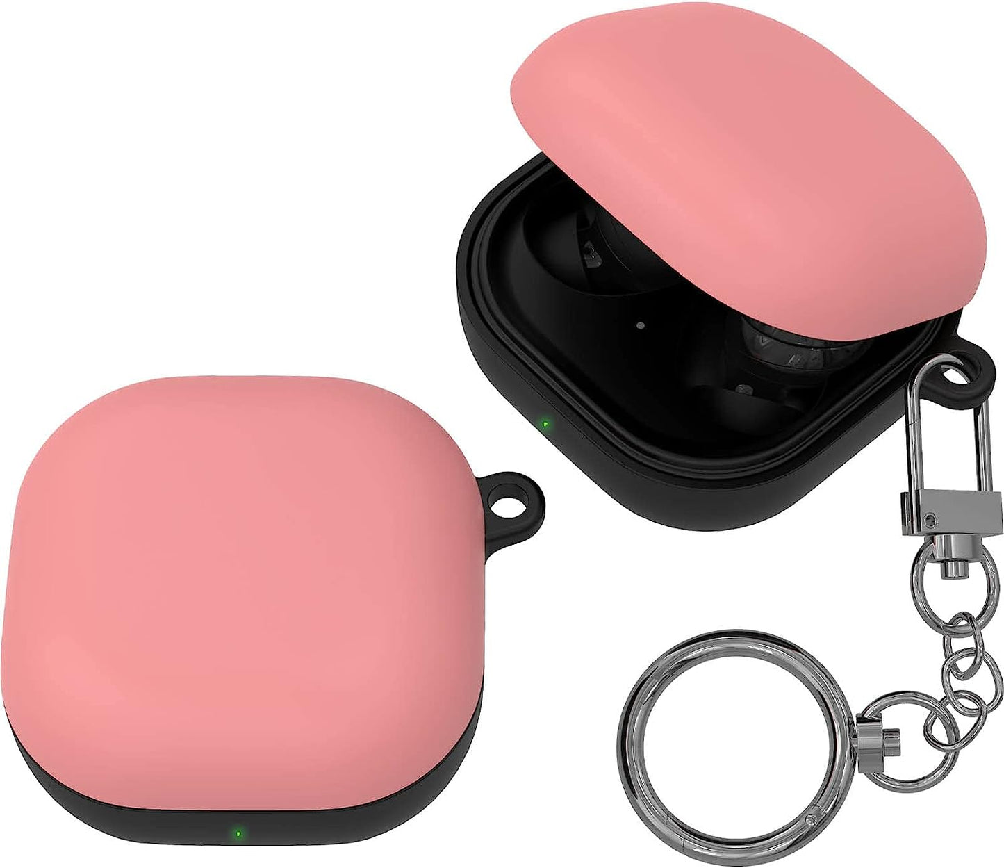 JUST4YOU for Galaxy Buds Pro Case, Galaxy Buds Live Case, Galaxy Buds 2 Case Cover with Keychain, Thin Fit Hard Case (Black) CS_HD_GBL_GBP_GB2_BK  S2B Corporation Pink  