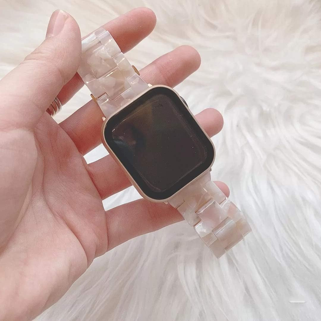 LINKWOW Compatible with Apple Watch Band 45Mm 42Mm 44Mm 49Mm 38Mm 40Mm 41Mm, Dressy Cute Resin Strap Bracelet Iphone Watch Band for Series Ultra/8/7/6/5/4/3/2/1/Se/Se2 Women Men  LINKWOW   