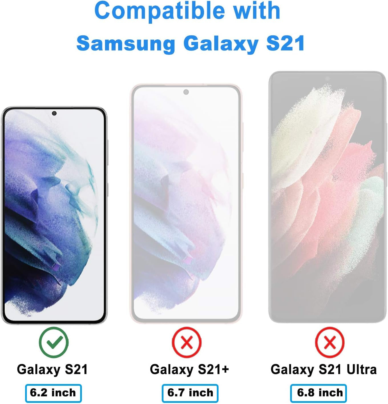 Iander 3 Pack Glass Screen Protector for Galaxy S21, 3 Pack Camera Lens Protector with Easy Installation Tray, Supports Fingerprint Sensor, HD Retina Clarity, Case Friendly  iAnder   