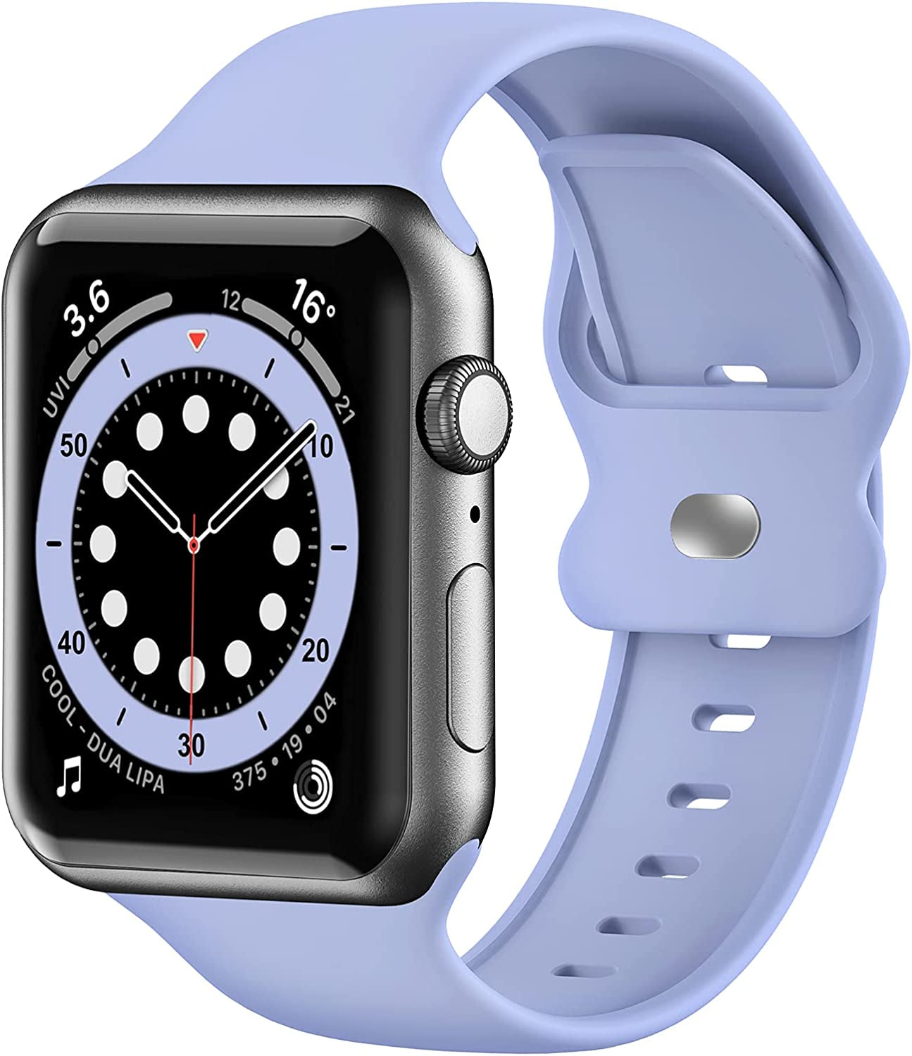 Upgrade Bands Compatible with Apple Watch Band 42Mm 44Mm 45Mm for Women Men-Soft Silicone Replacement Sport Watch Strap for Iwatch SE Series 7 6 5 4 3 2 1-Wristband  Gleiven Violet 42 mm/44 mm/45 mm 