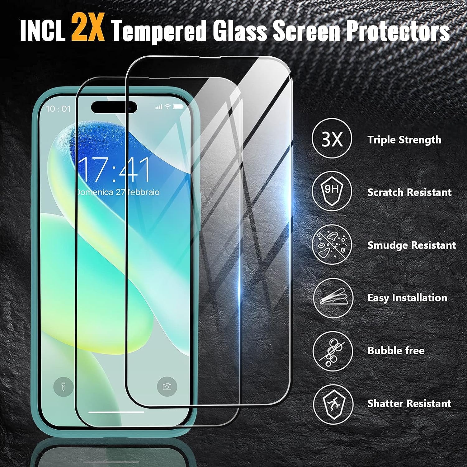 Oterkin for Iphone 14 Pro Case,Iphone 14 Pro Phone Case with [360°Rotatable Stand Ring][2Pcs 9H HD Tempered Glass Screen Protector][10Ft Military Grade Shockproof] Case for Iphone 14 Pro (Blue)  Oterkin   