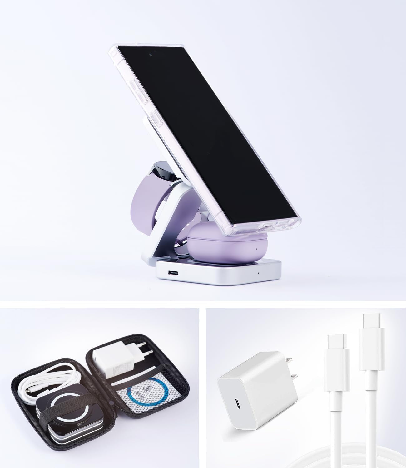 POLIFALL 3 in 1 Charging Station for Google Pixel Magsafe Travel Foldable Wireless Charger for Multiple Devices Fold/8 Pro/8/7 Pro/7A/7/6 Pro/6/5/4/3/Xl  SHENZHEN SORGHUM RED ELECTRONICS TECHNOLOGY CO LTD   