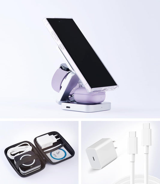 POLIFALL 3 in 1 Charging Station for Google Pixel Magsafe Travel Foldable Wireless Charger for Multiple Devices Fold/8 Pro/8/7 Pro/7A/7/6 Pro/6/5/4/3/Xl  SHENZHEN SORGHUM RED ELECTRONICS TECHNOLOGY CO LTD   