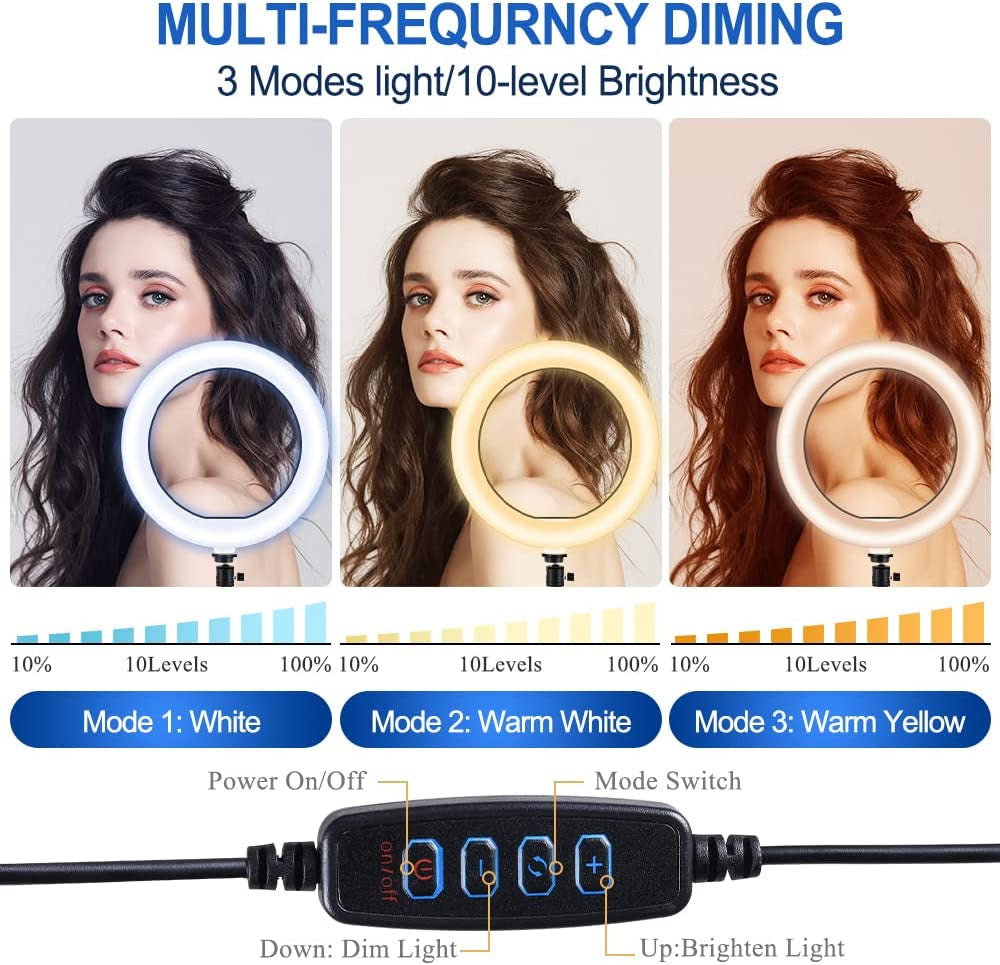10.2 Inch Ring Light with Stand, SAVEYOUR Selfie LED Ring Light with Tripod & Cell Phone Holder & Pad Holder for Live Stream/Makeup/Photography/Video Compatible with Ipad Iphone Android  saveyour   