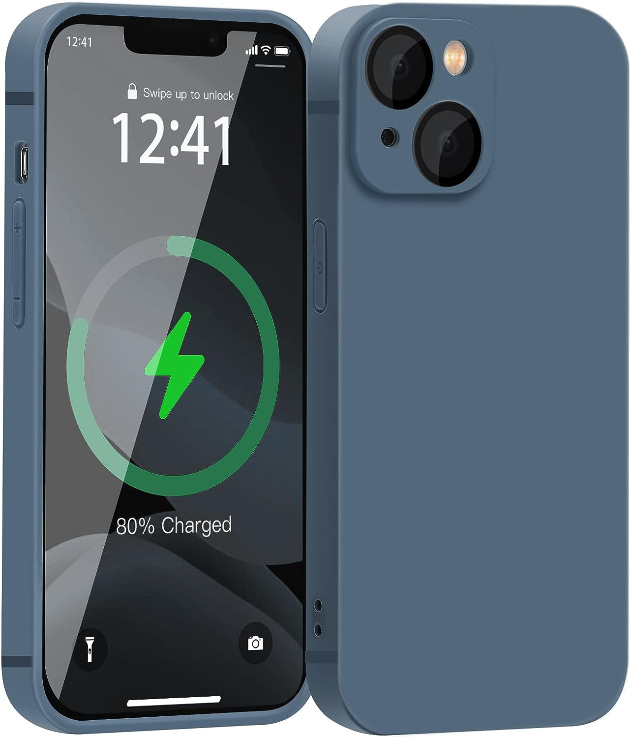 YZR Silicone Case Compatible with Iphone 13 Case (6.1 Inch 2021), with Camera Protection, Liquid Silicone Phone Case (Khaki)  YZR Grass Ash  