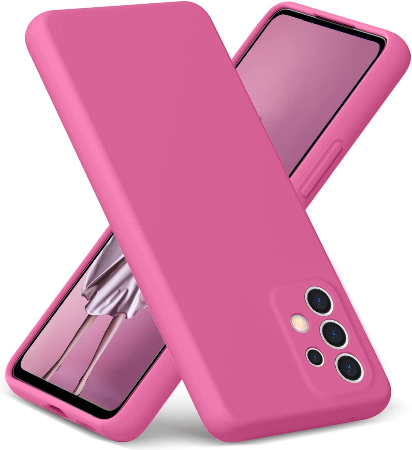 Gueen Compatible with Samsung Galaxy A53 5G Case, Premium Liquid Silicone, with [Camera Protection] [Soft Anti-Scratch Microfiber Lining] Full Body Shockproof Protective Phone Case - Hot Pink  Gueen Pitaya  
