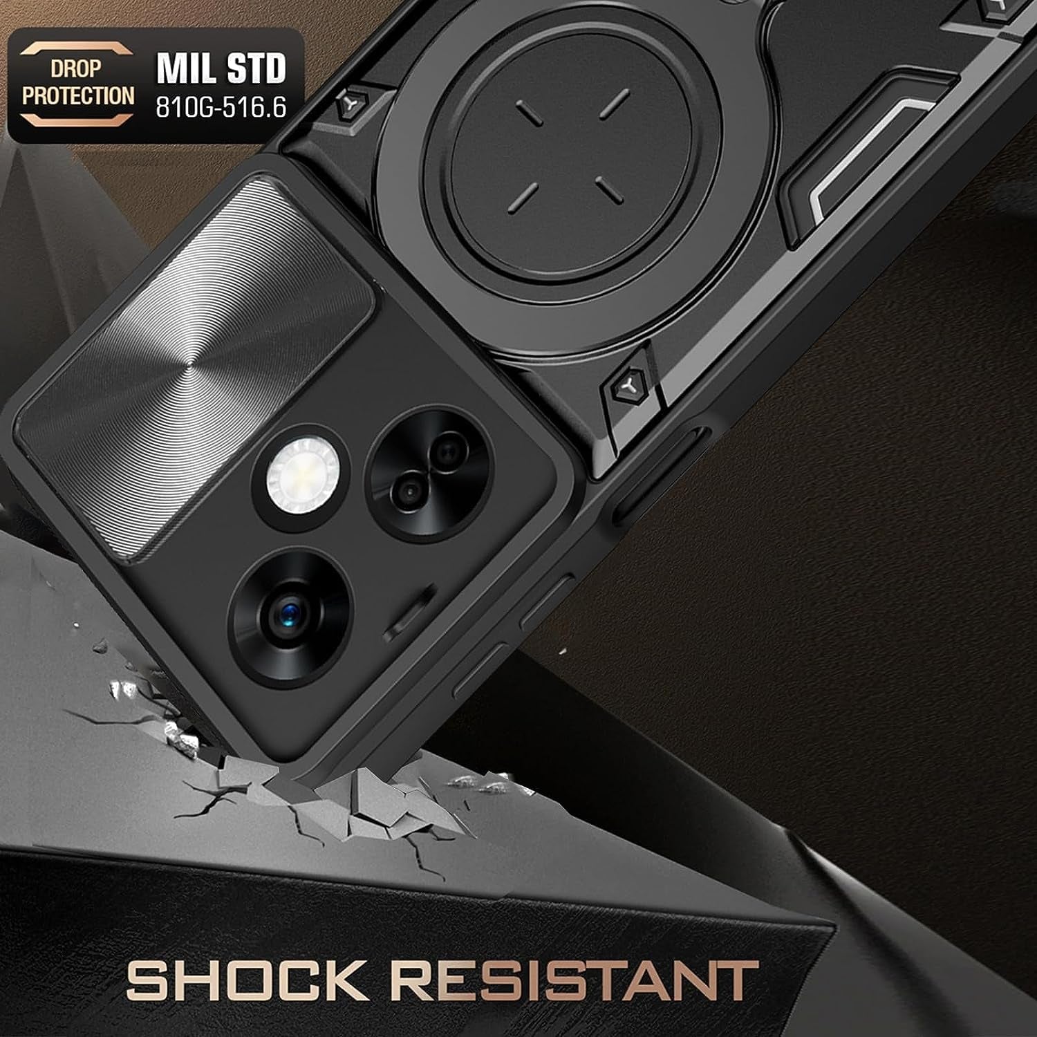 Guzhthi for Oneplus Nord N30 5G Case: Cell Phone Back Cover with Screen Protector [Lens Cap Sparkle] - Black  Guzhthi   