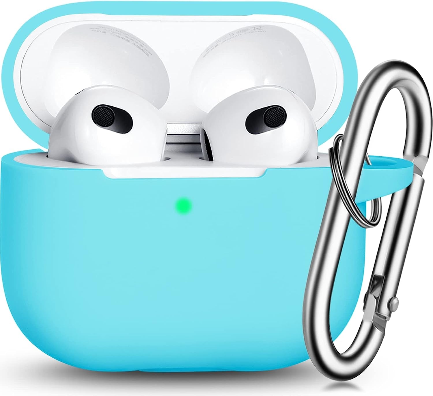 R-Fun Airpods 3 Case Cover, Silicone Protective Accessories Skin with Keychain Compatible with Apple Airpod 3Rd Generation a Black  R-fun   