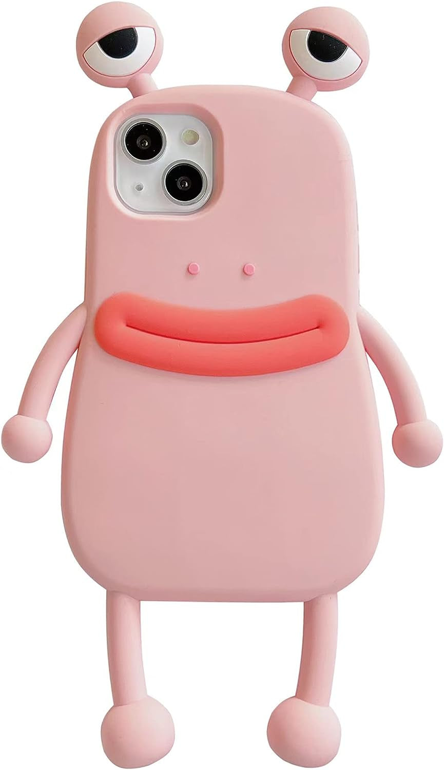 Yatchen for Iphone 12/12 Pro Kawaii Phone Case 3D Cartoon Cute Frog Phone Case Soft Silicone Unique Fun Cover Case for Women Girls Slim Fit Anti-Drop Protective Case for Iphone 12/12 Pro  Yatchen Pink Iphone 14 Plus 