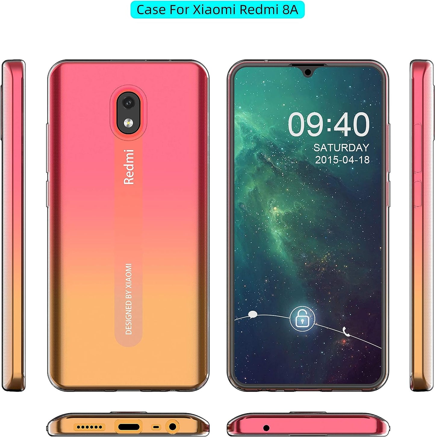 Caseexpert Xiaomi Redmi 8A Case, Pattern Soft Slim Gel Silicone TPU Back Cover Case for Xiaomi Redmi 8A Transparent  CaseExpert   