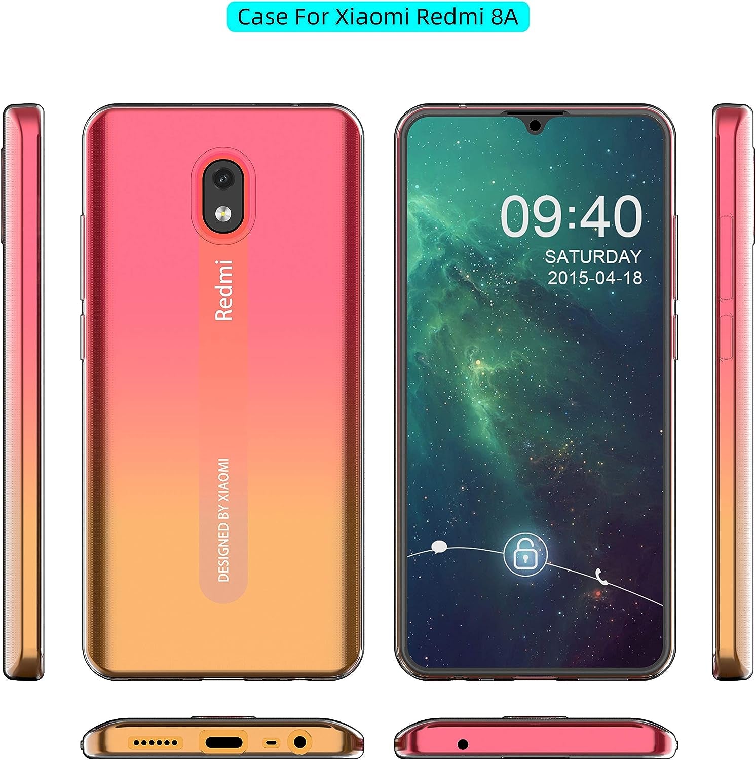 Caseexpert Xiaomi Redmi 8A Case, Pattern Soft Slim Gel Silicone TPU Back Cover Case for Xiaomi Redmi 8A Transparent  CaseExpert   