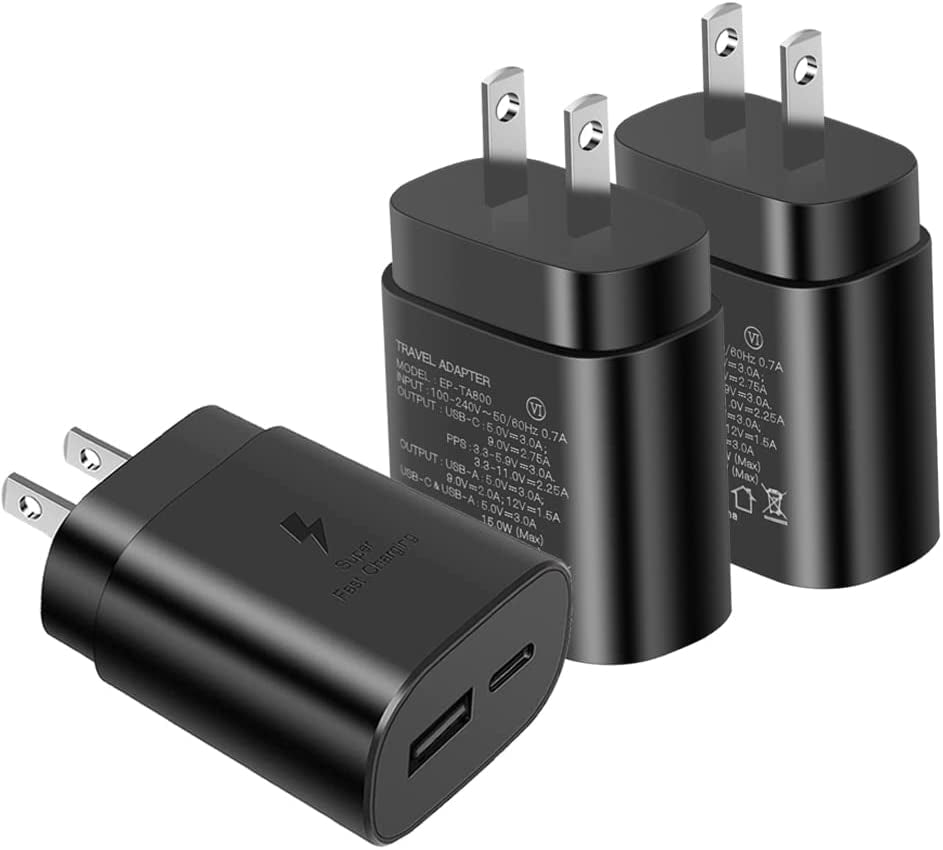 USB C Fast Charger, 25W Samsung Charger Fast Charging, Dual Port C Charger with 6FT Cable for Samsung Galaxy S23,S22, S22 Plus, S20/S21 Ultra Plus, Note 20/ Note 10 Plus,Pps Charger and Charger Cord  Shenzhen Hua Nantong Electronic Technology Co., Ltd 3 Pack  
