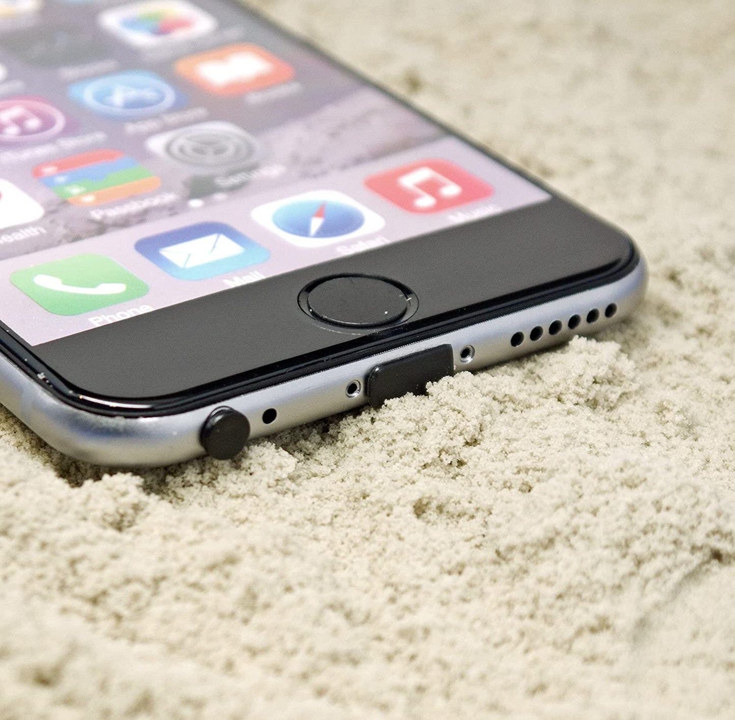 Portplugs 10 anti Dust Plugs, Compatible with Iphone 11, X, XS, XR, 8, 7, 6 Plus, Max, Pro, Airpods, Protection from Dirt, Sand, Lint, and Debris with Port Cleaning Brush (Black)  PortPlugs   