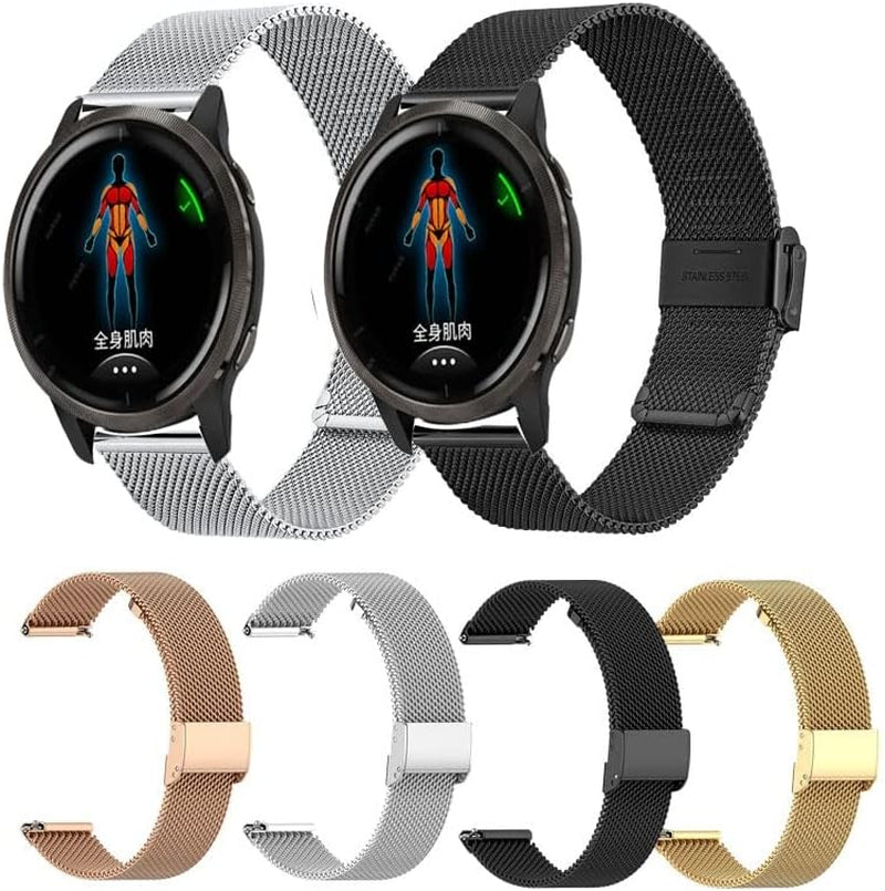 Wscebck for Garmin Vivoactive 3 4 4S Strap Milanese Metal Watch Band for Garmin Accessoires Forerunner 245/645 Venu 2S 2 SQ Bracelet  Wscebck   