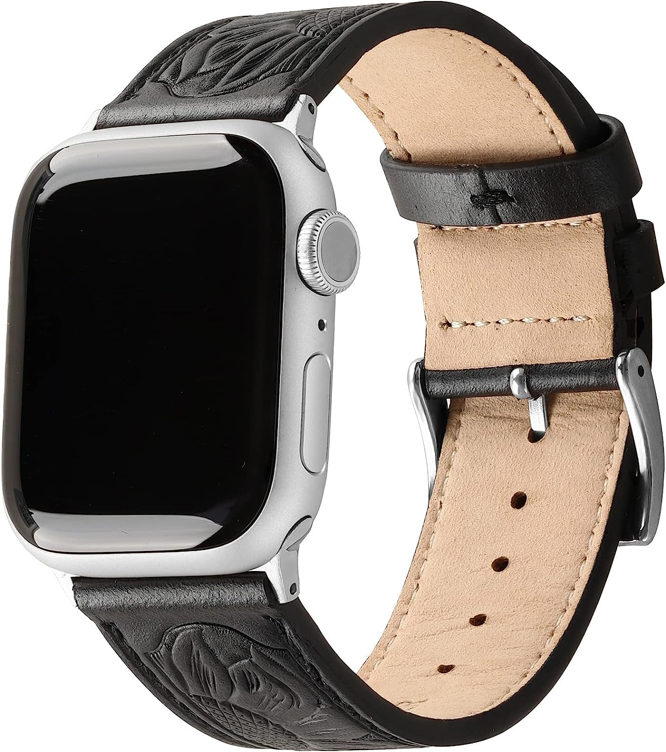 Deeplus for Apple Watch Band 41 Mm / 40 Mm / 38 Mm Series 7 /SE/ 6/5/4/3/2/1,Sunflower Tooled Leather Cowboy Replacement Western Apple Watch Retro Strap Bracelet for Iwatch Men Women  Deeplus   