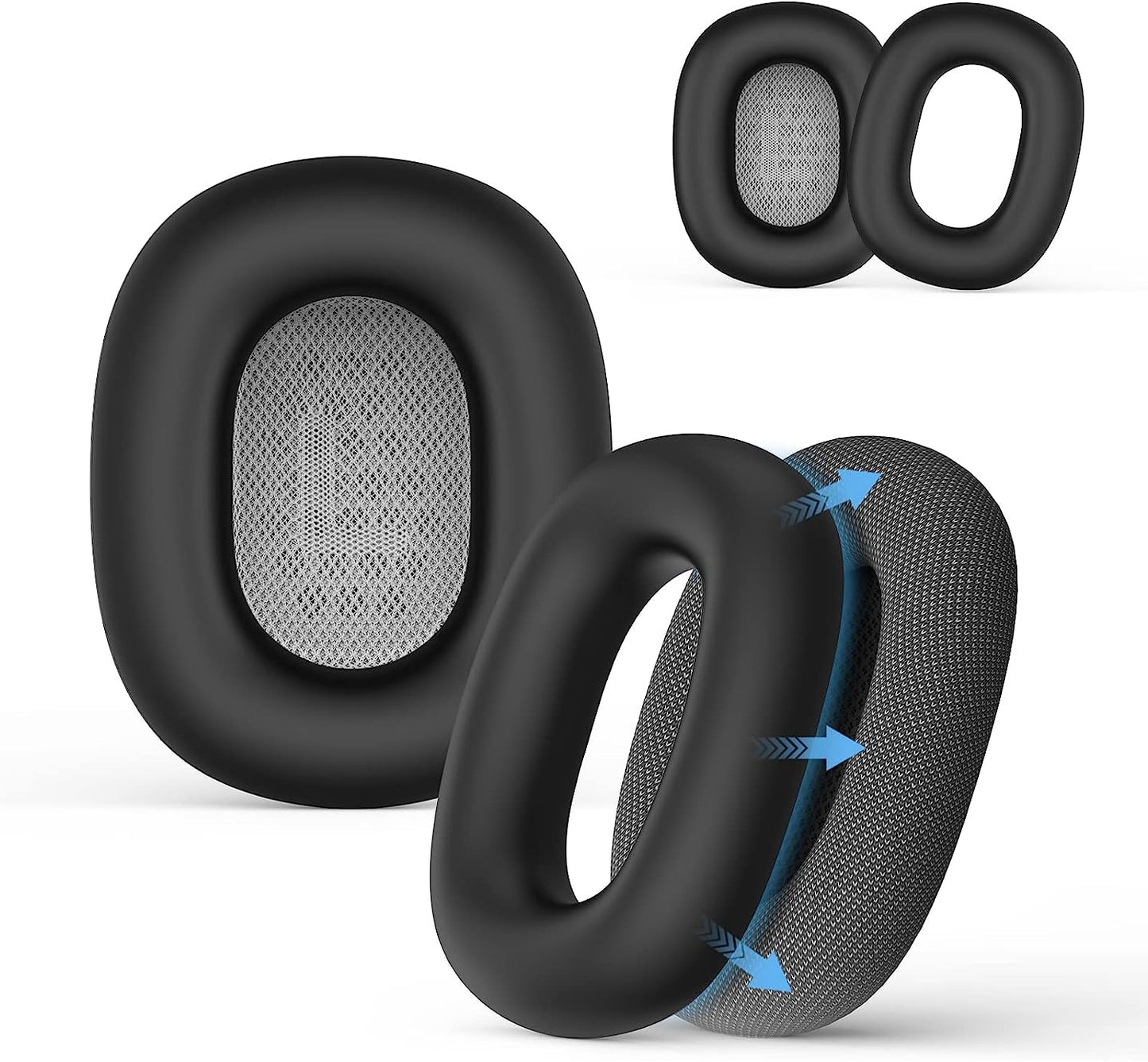 [2 Pairs] Silicone Ear Pads Cover for Airpods Max Headphones Cushions, Sweatproof Earpad Case Cover Accessories Soft Silicone Skin Protector for Apple Airpods Max Ear Pads (Pink-White)  Mindresy Black+Black  