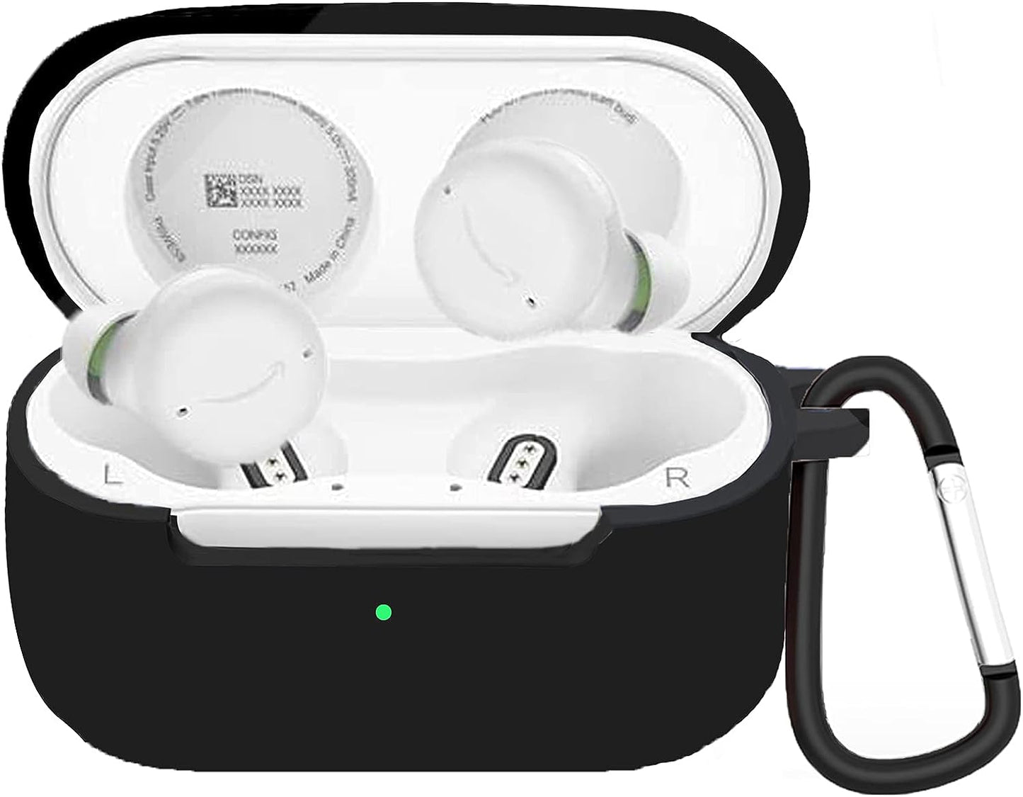 Compatible with Echo Buds 2 Case, Lamshaw Silicone Case Cover Easy Carrying Protective Case Cover Compatible with Echo Buds 2 (Black)  Lamshaw   