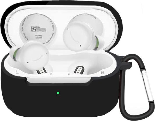 Compatible with Echo Buds 2 Case, Lamshaw Silicone Case Cover Easy Carrying Protective Case Cover Compatible with Echo Buds 2 (Black)  Lamshaw   