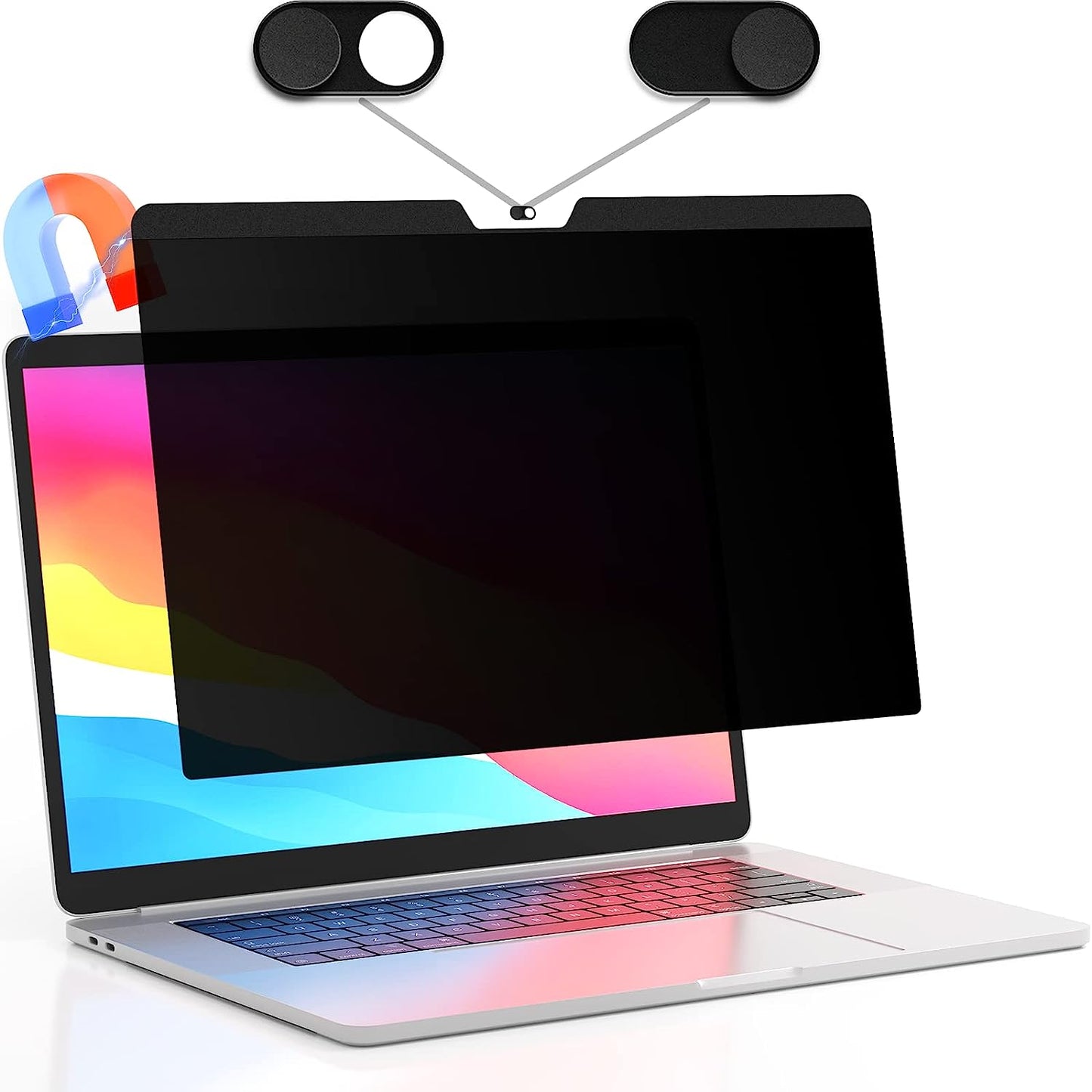 Ultra Thin Metal Magnet Web Camera Cover Silde for Macbook Pro Laptops Smartphone Mac PC Tablets, Adhesive Tabs Fix Bottom of Magnetic Privacy Screen  Mamol MacBook Air 13 Inch (2018-2021,M1)  