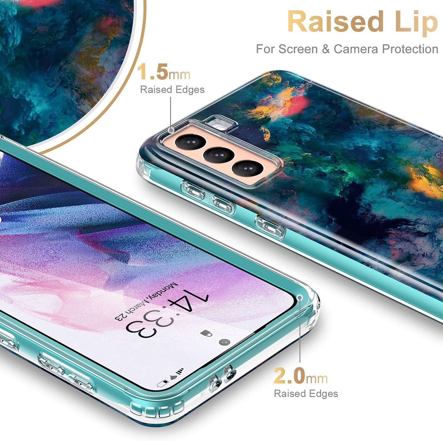 Esdot for Samsung Galaxy S21 plus Case,Military Grade Passing 21Ft Drop Test,Rugged Cover with Fashionable Designs for Women Girls,Protective Phone Case for Galaxy S21 plus 6.7" Colorful Painting  Esdot   