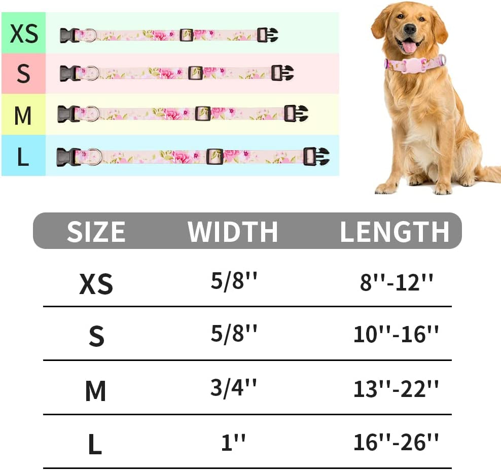 Airtag Cat Collar, Animire Soft Neoprene Padded Air Tag Collar for Extra Small Dogs, Polyester Puppy Pet Collar with Silicone Airtag Case Holder Accessories, 8"-12" Neck  Animire   
