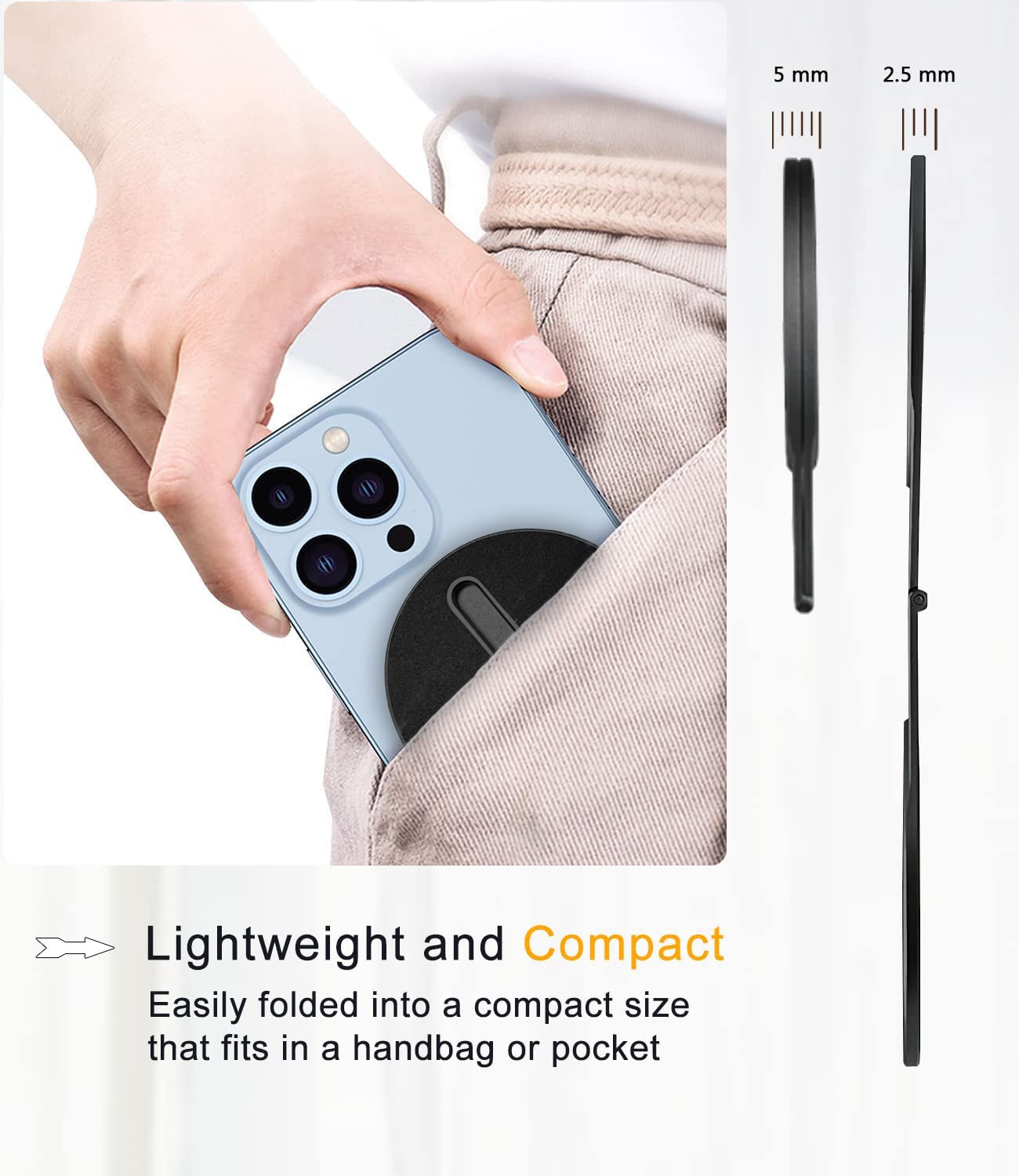 Jkoailiwi Multifunctional Magnetic Phone Holder for Laptop/Continuity Camera/Tripod/Tesla, Foldable Monitor Slim Side Webcam Mount, Portable Desktop Kickstand for Magsafe Iphone 14/13/12 & All Phones  Jkoailiwi   