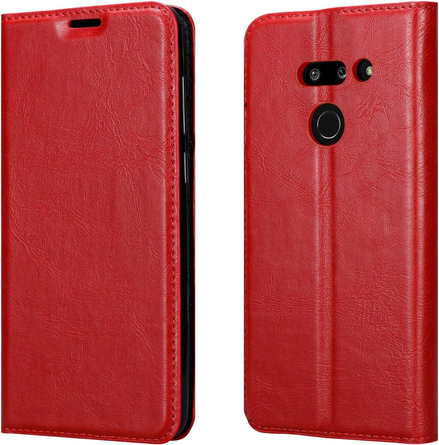 Cadorabo Book Case Compatible with LG G8 Thinq in Apple RED - with Magnetic Closure, Stand Function and Card Slot - Wallet Etui Cover Pouch PU Leather Flip  Cadorabo   