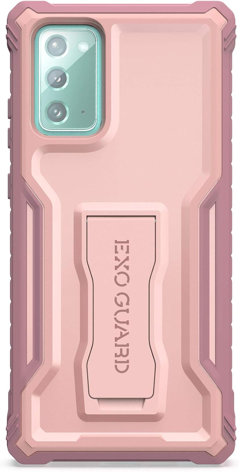 Exoguard Samsung Galaxy Note 20 Ultra 5G Case, Rubber Shockproof Cover Case for Samsung Note 20 Ultra 5G Phone 6.9 Inch, Built-In Kickstand (Green)  ExoGuard Note 20 6.7'' / Pink  