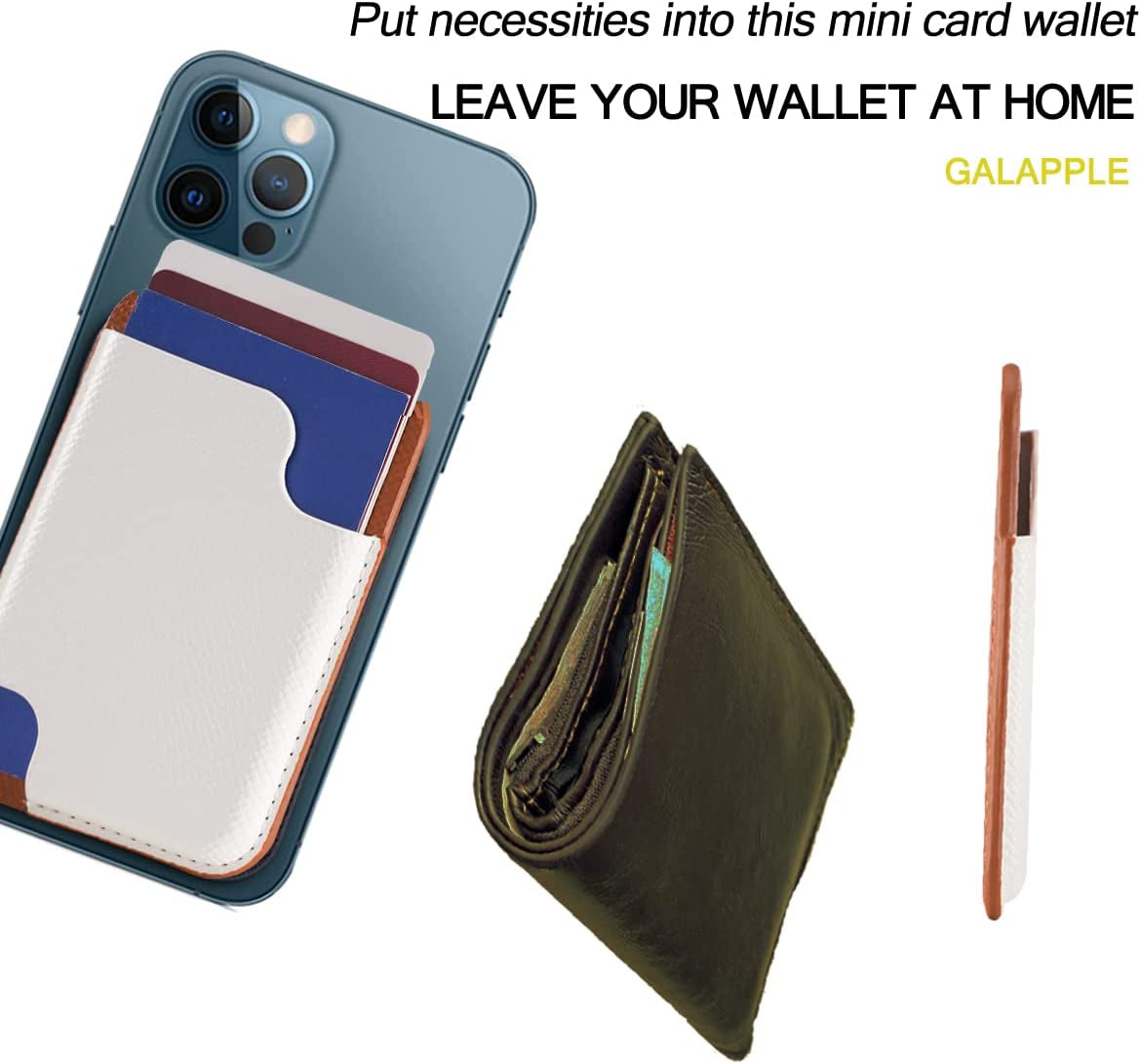 GALAPPLE White Faux Leather Magsafe Wallet with Card Slot at Front, Scratch Resistant Dectable Magnetic Credit Card Holder Compatible with Iphone 14 13 12 Series & Phone Magsafe Case(Max 3 Cards)  GALAPPLE   