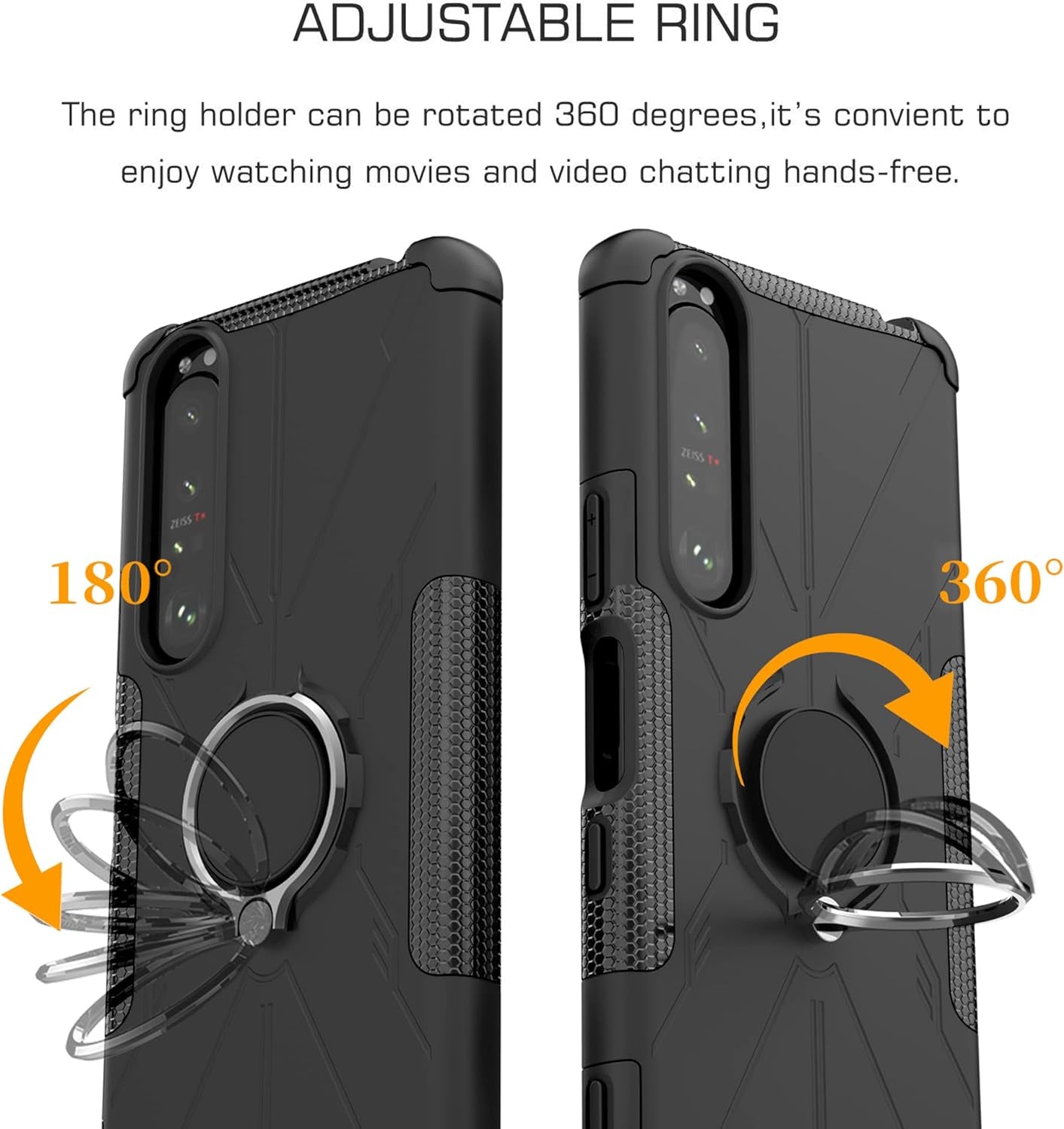 Liushan Compatible with Sony Xperia 1 III Case,360° Rotation Ring Holder Kickstandmilitary Grade Shockproof Cover for Sony Xperia 1 III Smartphone（Not Applicable Sony Xperia 10,Black  liushan-Usstore   
