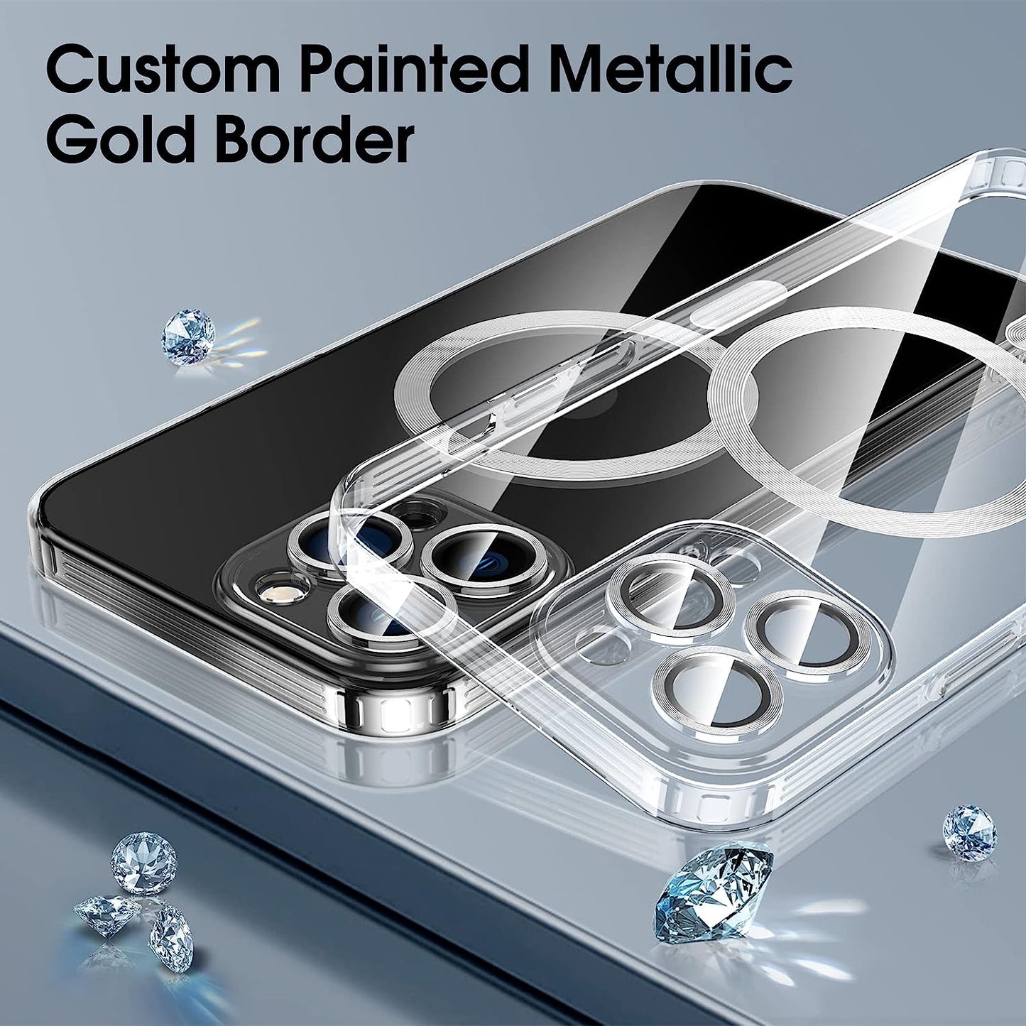 Magnetic Clear for Iphone 14 Pro Max Case with Magsafe [Integrated Camera Glass] Women Phone Case [Original Iphone Exterior] Silicone Cover Slim Thin [Non-Yellowing] Anti-Fingerprint Scratch Men  DOSNTO   