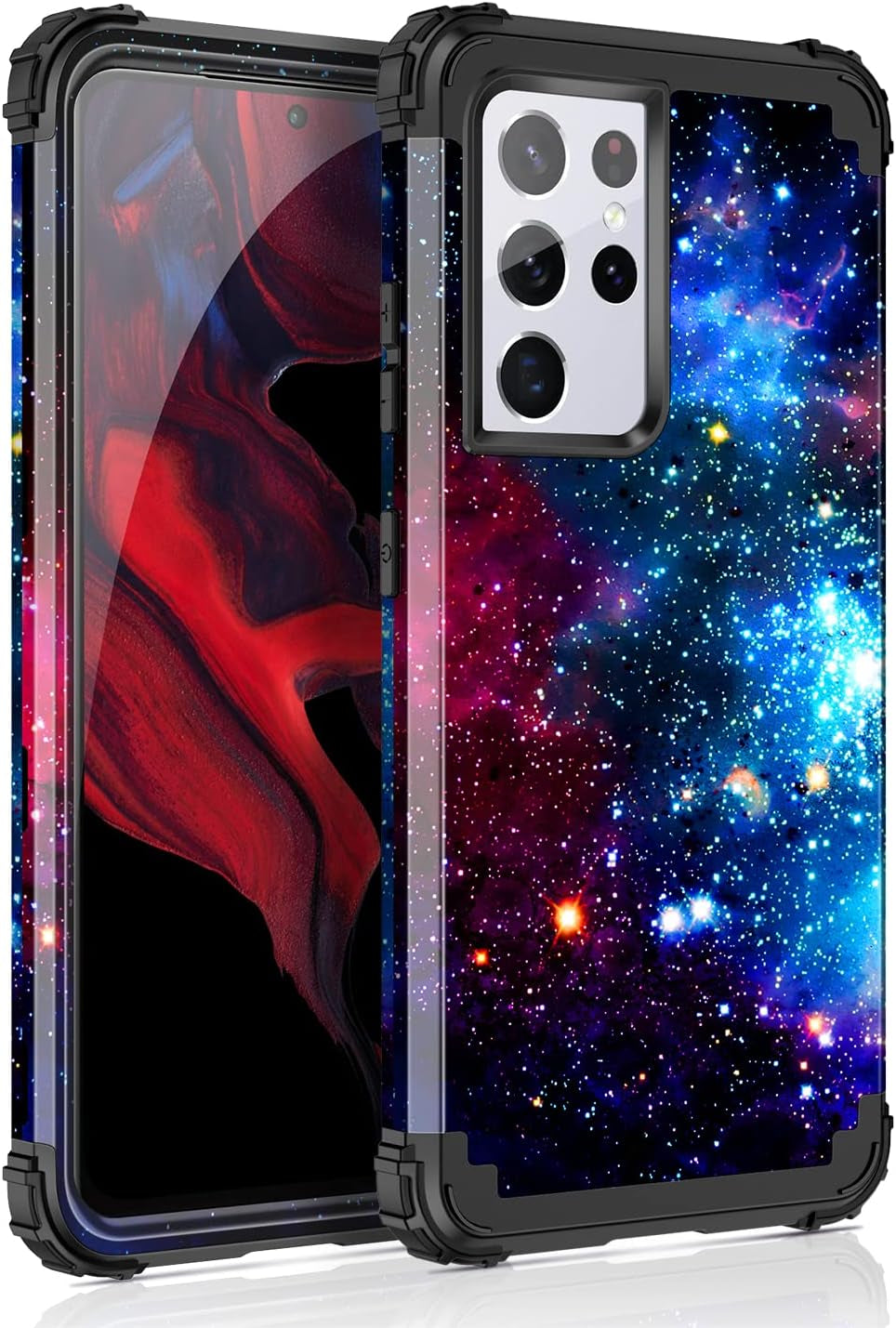 Rancase for Galaxy S21 Ultra 5G Case,Three Layer Heavy Duty Shockproof Protection Hard Plastic Bumper +Soft Silicone Rubber Protective Case for Samsung Galaxy S21 Ultra 5G 6.8 Inch,Purple Mandala  Rancase Blue Sky  