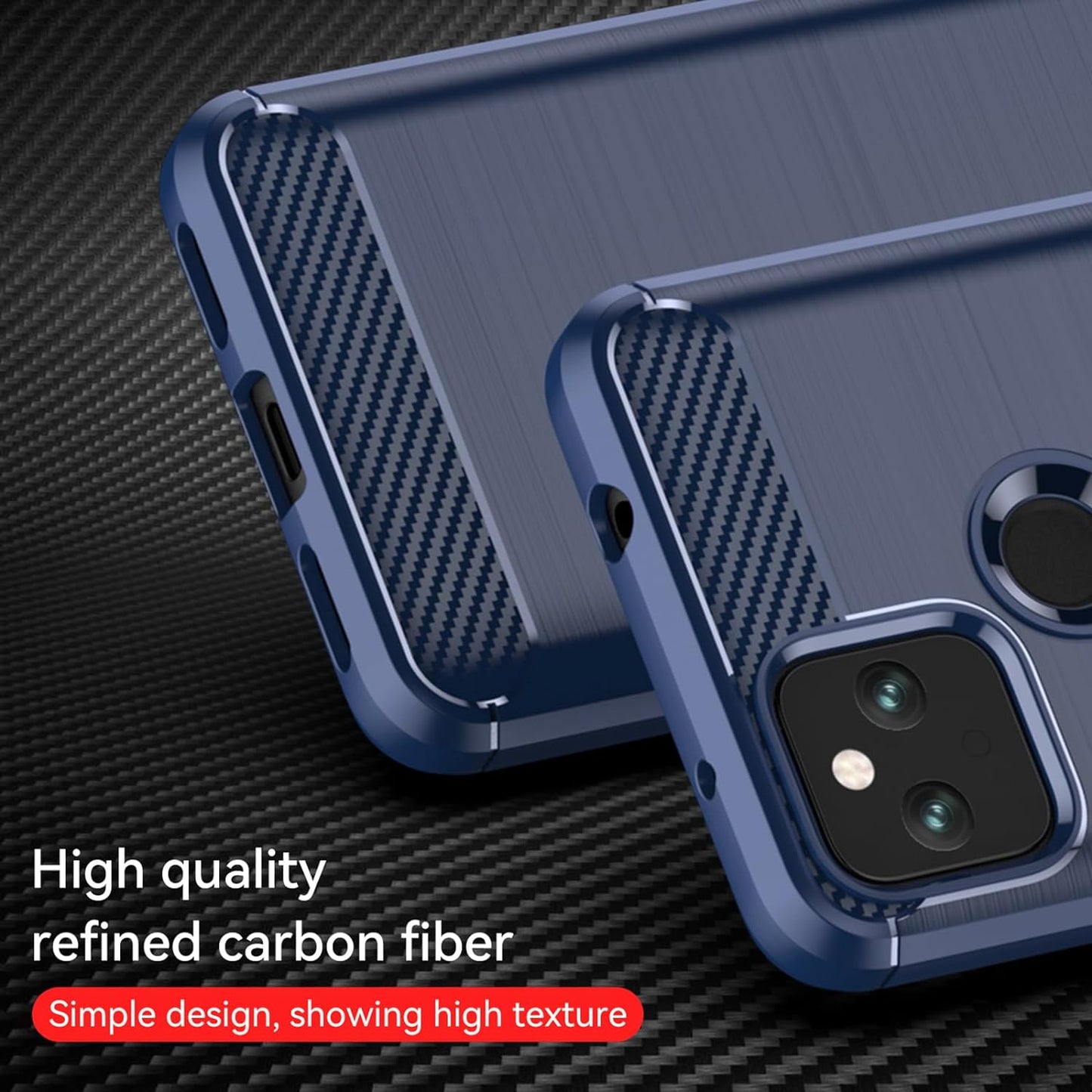 EUAGVQY for Pixel 4A 5G Google 4A 5G Case Carbon Fiber Soft TPU Anti-Slip Durable Lightweight Protective Phone Cover for Google Pixel 4A 5G（Blue）  EUAGVQY   