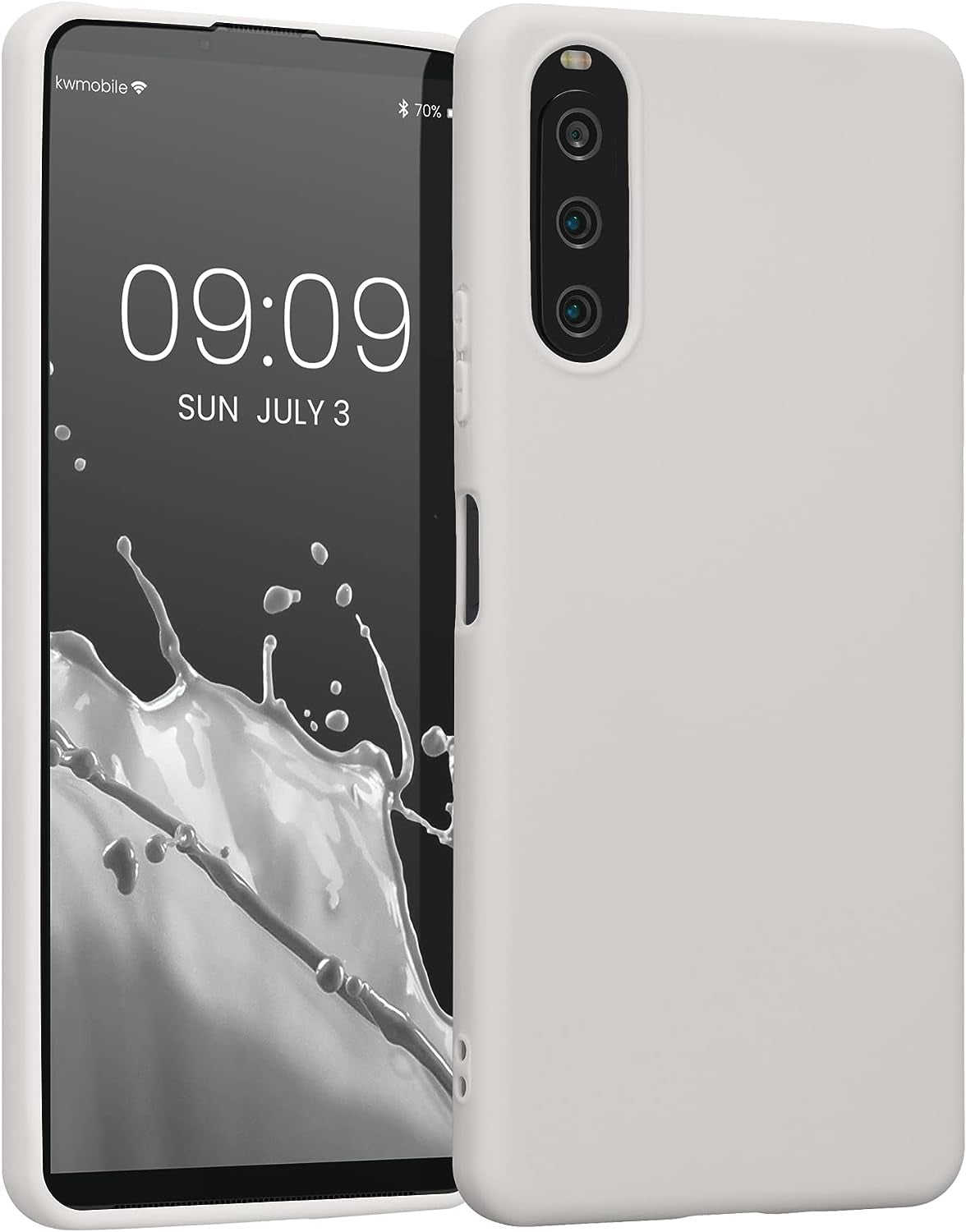 Kwmobile Case Compatible with Sony Xperia 10 IV Case - Soft Slim Protective TPU Silicone Cover - Cool Mint  KW-Commerce White Matte  
