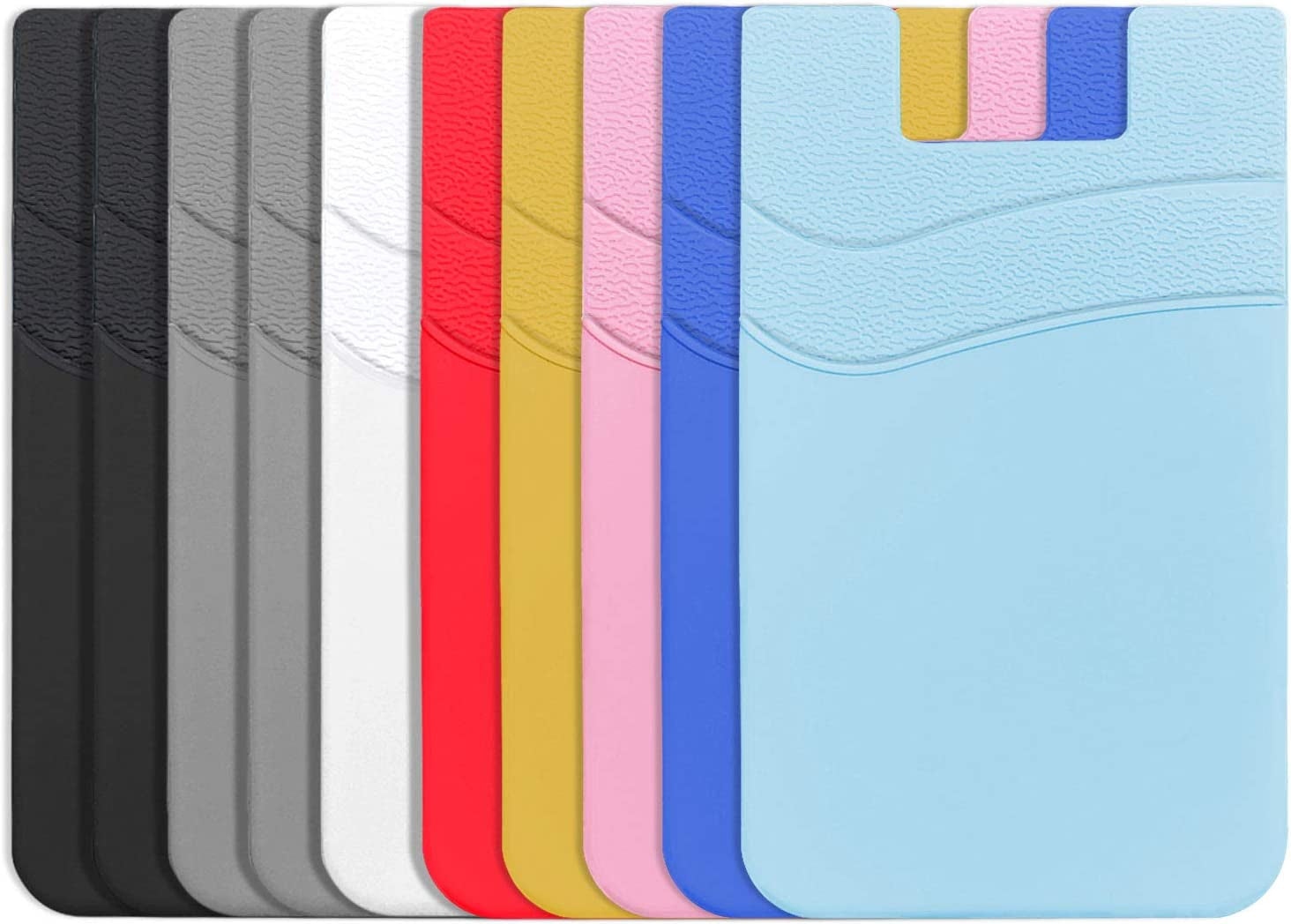 Senose Magnetic Wallet Compatible for Magsafe, Lycra Phone Card Holder Double Layer Card Wallet Compatible for Iphone 14 Pro Max/14 Pro/14/13 Pro Max/13 Pro/13/12 Pro Max/12 Pro/12 (Black)  Senose Black*2+Grey*2+White+Red+Yellow+Pink+Blue*2  