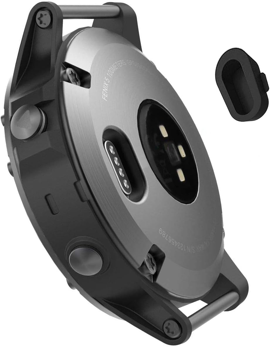 KELIFANG Dust Plug 10 Pack Garmin Fenix 7/7S/7X Solar/5/5S/5X/6/6S/6X/6 Pro/6S Pro/6X Pro, Silicone anti Dust Cap Charger Port Protector Forerunner 935, Vivoactive 3/4/4S, Venu 2, Instinct 2, Black  KELIFANG   