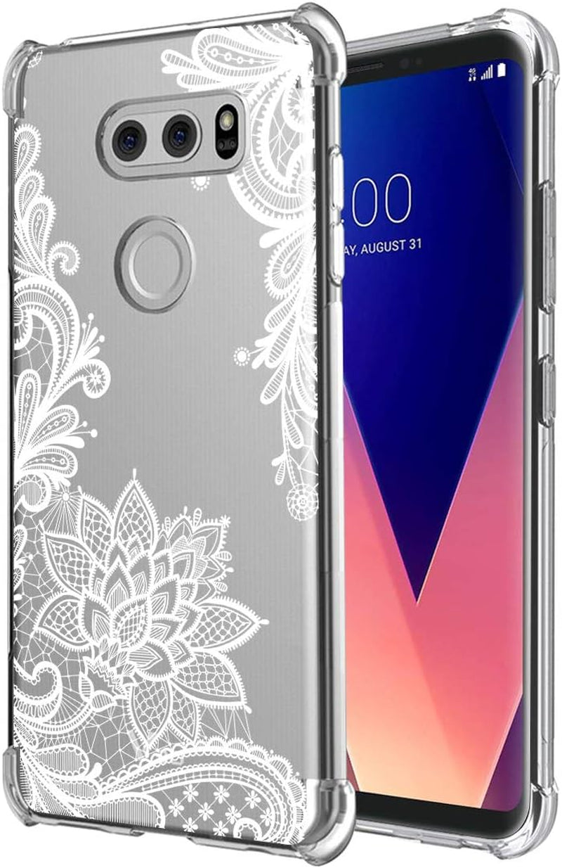 Sidande for LG V30 Case, Shockproof Clear Floral Soft Flexible TPU Slim Phone Case Cover for LG V30, for LG V30S,For LG V30 Plus,For LG V35,For LG V35 Thinq 2017 Release (Mandala)  Sidande   
