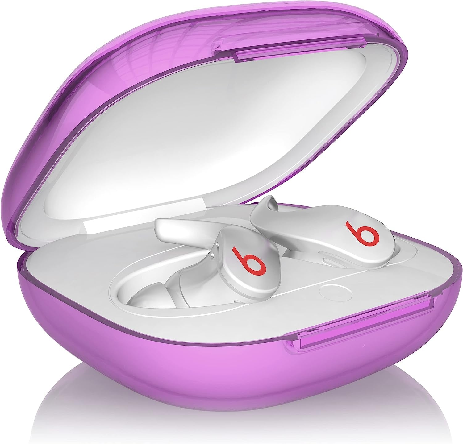 JDHDL Soft TPU Case for Beats Fit Pro, Transparent Waterproof Shock-Absorbing Protective Skin Cover Case Accesorries with Keychain for Wireless Headphones (Transparent Purple)  JDHDL   