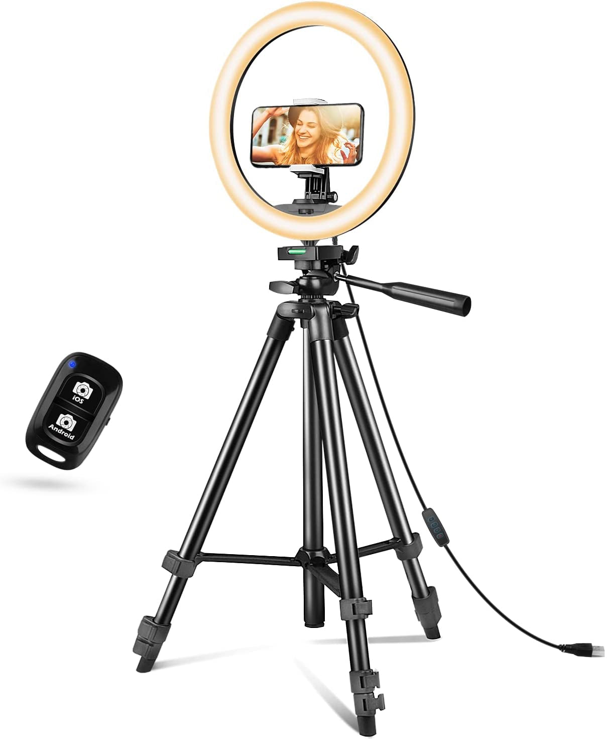 Sensyne 12'' Ring Light with Tripod Stand, LED Selfie Ring Light with Stand and Phone Holder for Photography/Recording/Youtube/Tiktok, Compatible with All Cell Phones/Cameras  sensyne   