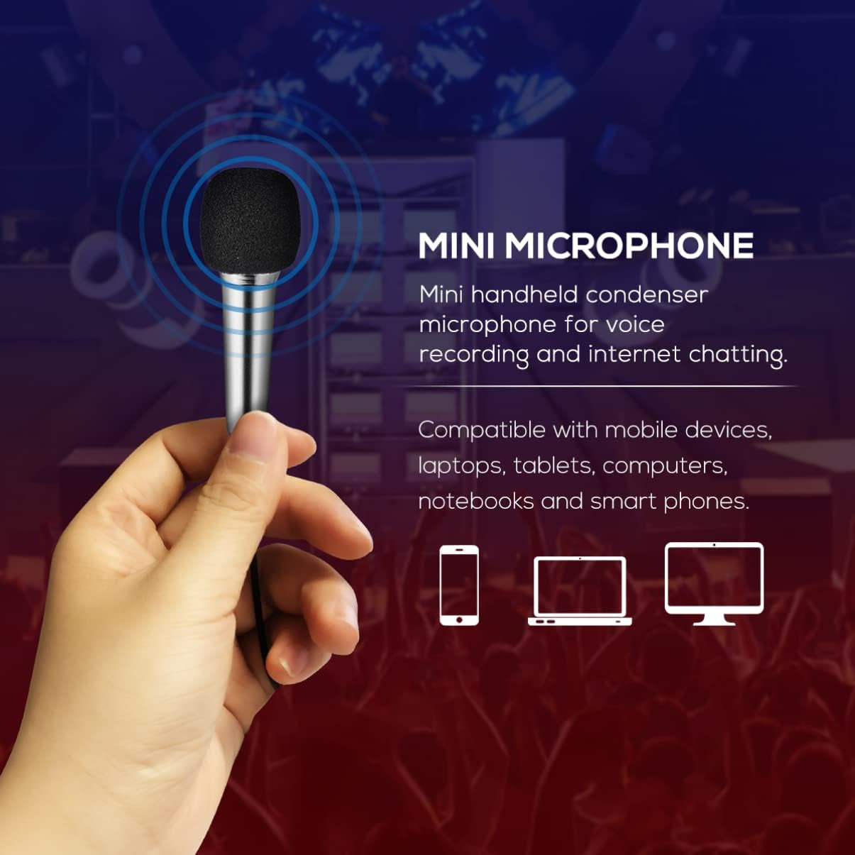 ARTIBETTER Pc Mic Mini Microphone Mini Mic Tiny Portable Vocal Microphone for Recording Voice and Singing on Phone with 3.5 Mm Input for Smartphone and Laptop Handheld Microphone  ARTIBETTER   