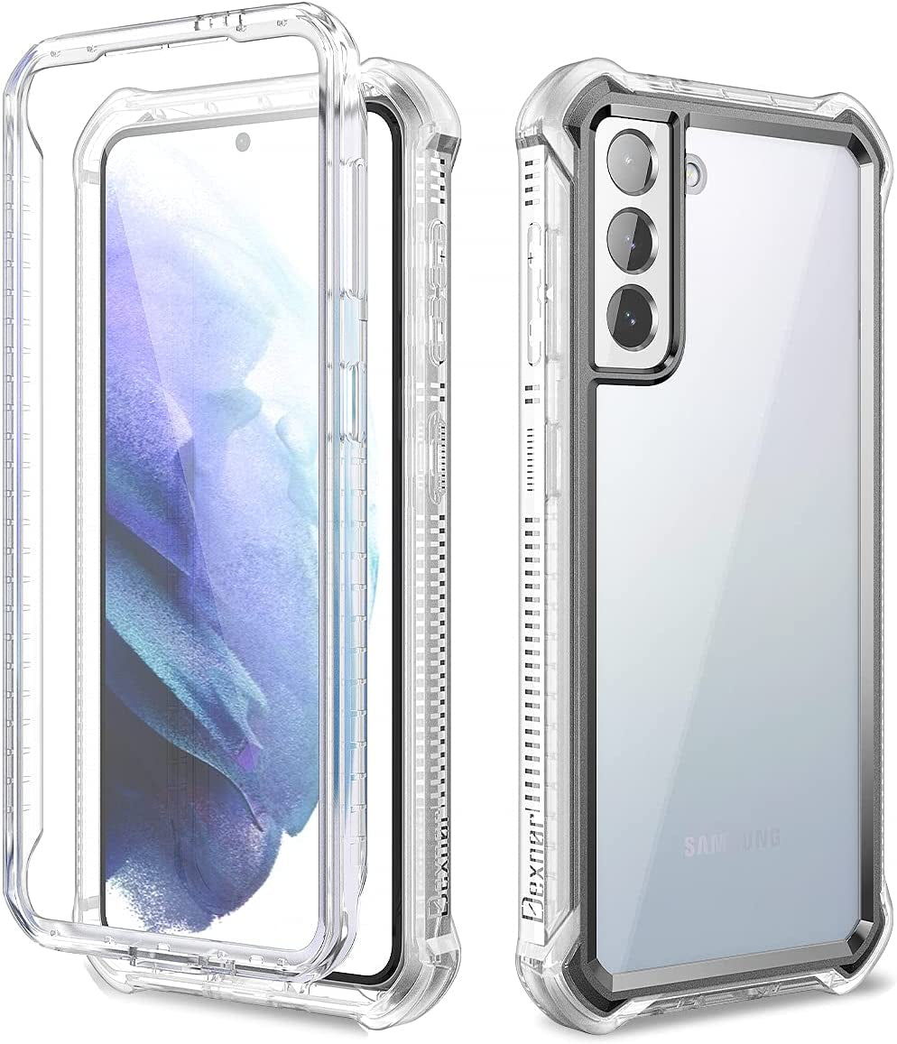 Dexnor Compatible with Samsung Galaxy S21 plus Case with Screen Protector Clear Back Cover Rugged 360 Full Body Protective Shockproof Dual Layer Defender Heavy Duty 2 in 1 Bumper for Women/Men - Gray  Dexnor   