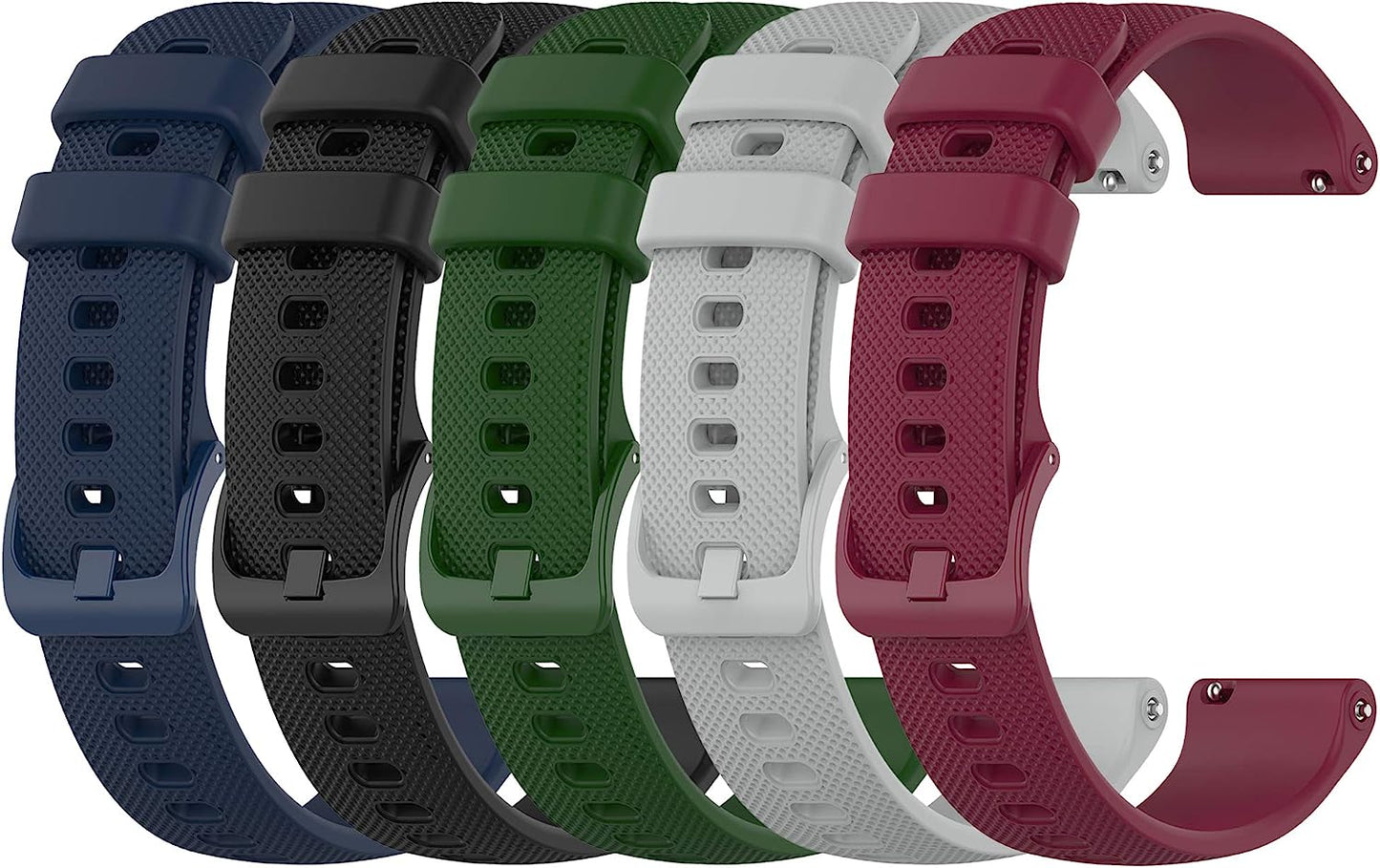 Fitturn Soft Colorful Silicone Watch Band Straps Compatible with Garmin Venu Sq Watch Replacement Quick Release Watch Bands Sport Strap Compatible with Garmin Venu Sq Smartwatch  FitTurn FiveColors*A  