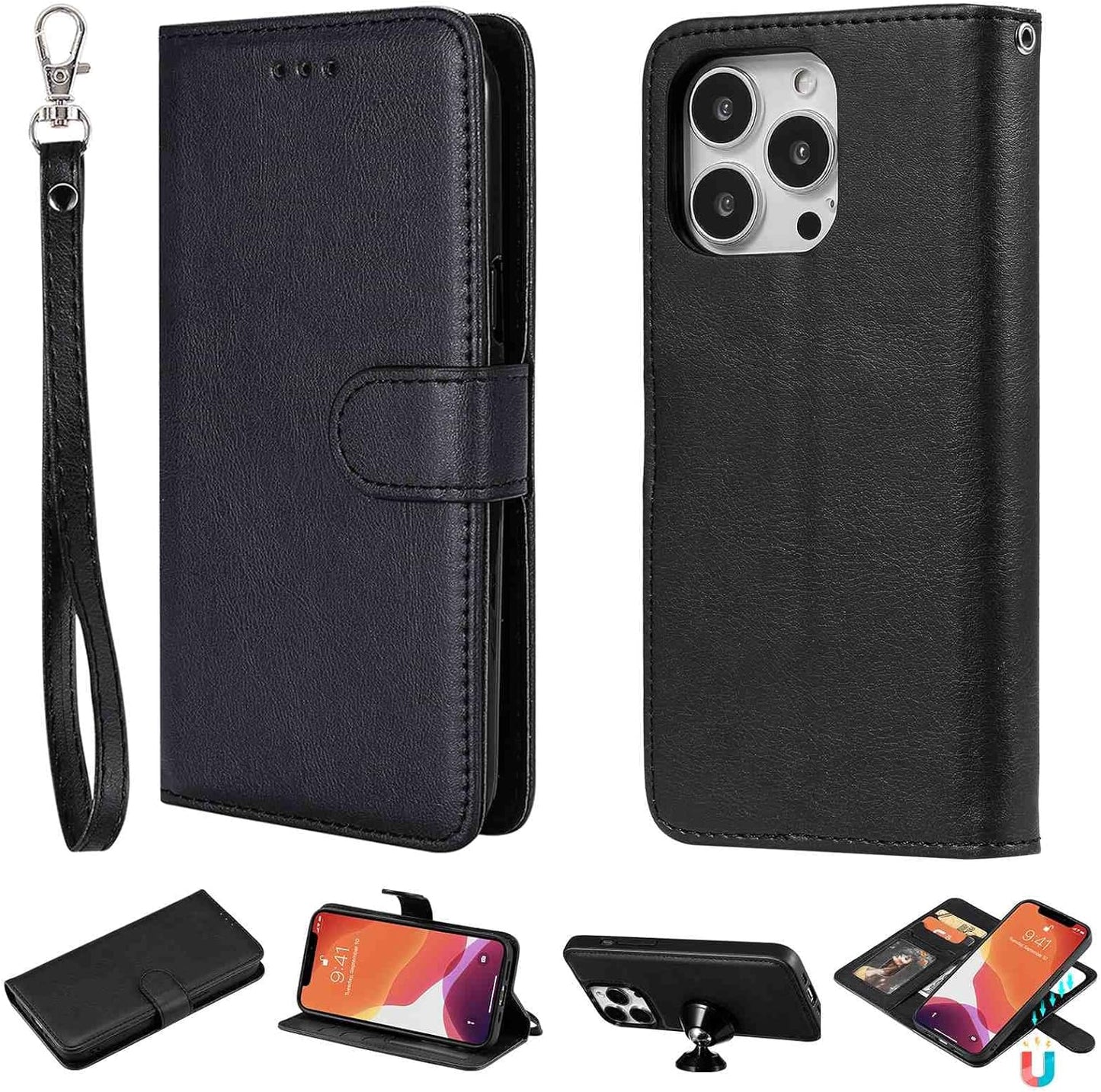 Fansipro Phone Cover Wallet Folio Case for LG G7 THINQ, Premium PU Leather Slim Fit Cover for G7 THINQ, 2 Card Slots, 1 Photo Frame Slot, Super Fit, Black  Fansipro   