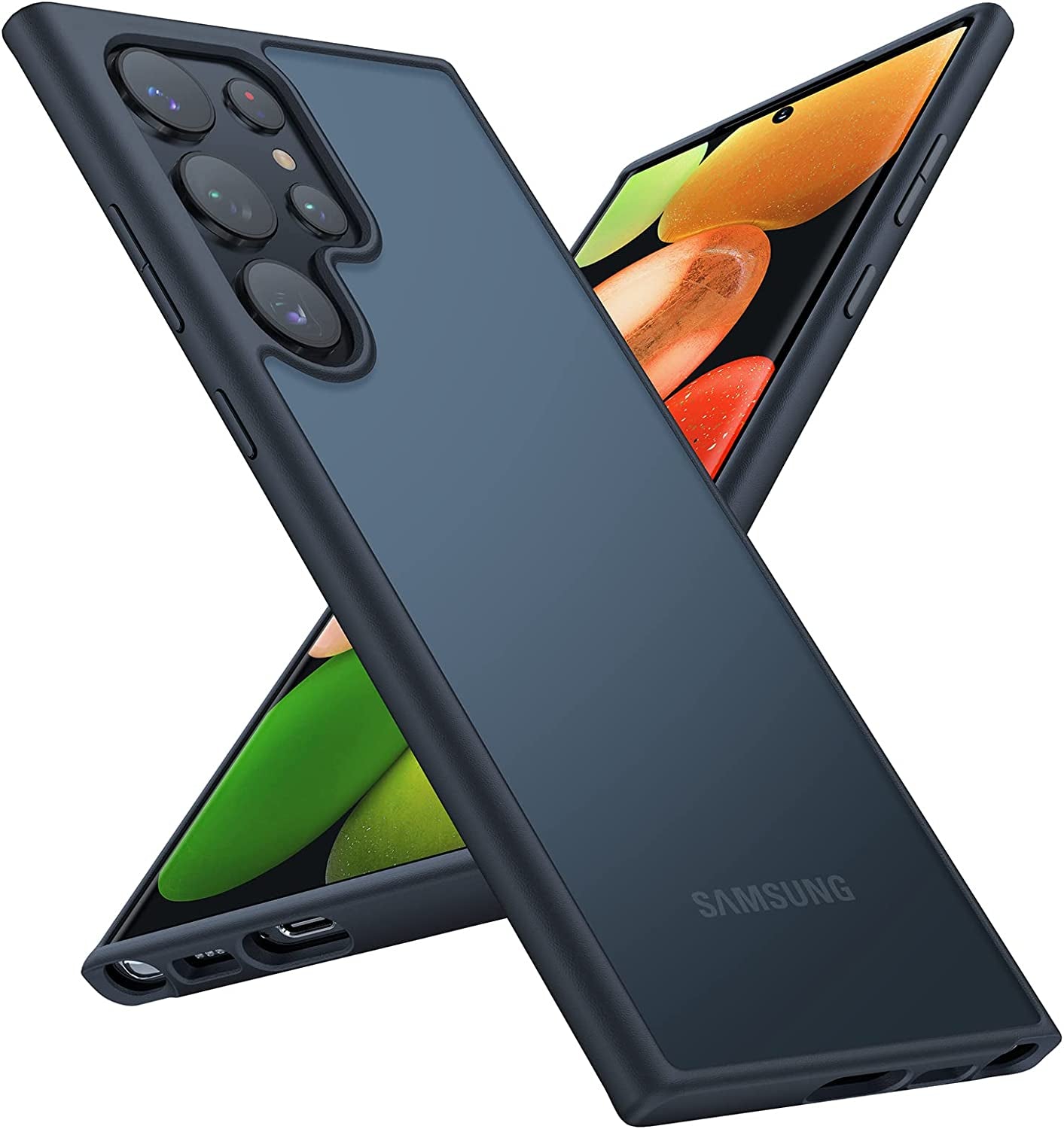 TORRAS Shockproof Designed for Samsung Galaxy S23 plus Case(Only), [Military Grade Drop Tested] Translucent Slim Protective Matte Phone Case for Samsung S23 plus Case 5G Guardian,Navy Blue  TORRAS Phantom Black Galaxy S23 Ultra 