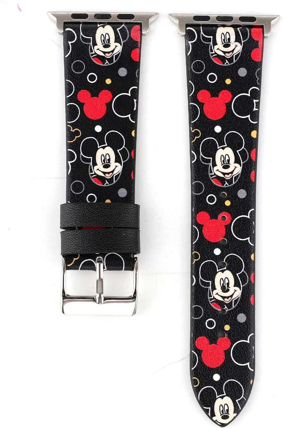 Lovely Style Watch Band Strap Cute Dressy Leather Wristband Bracelet Compatible with 45Mm 44Mm 42Mm Apple Watch Series 8/7/6/5/4/3/2/1/Se/49Mm Ultra (Black)  Clatune   